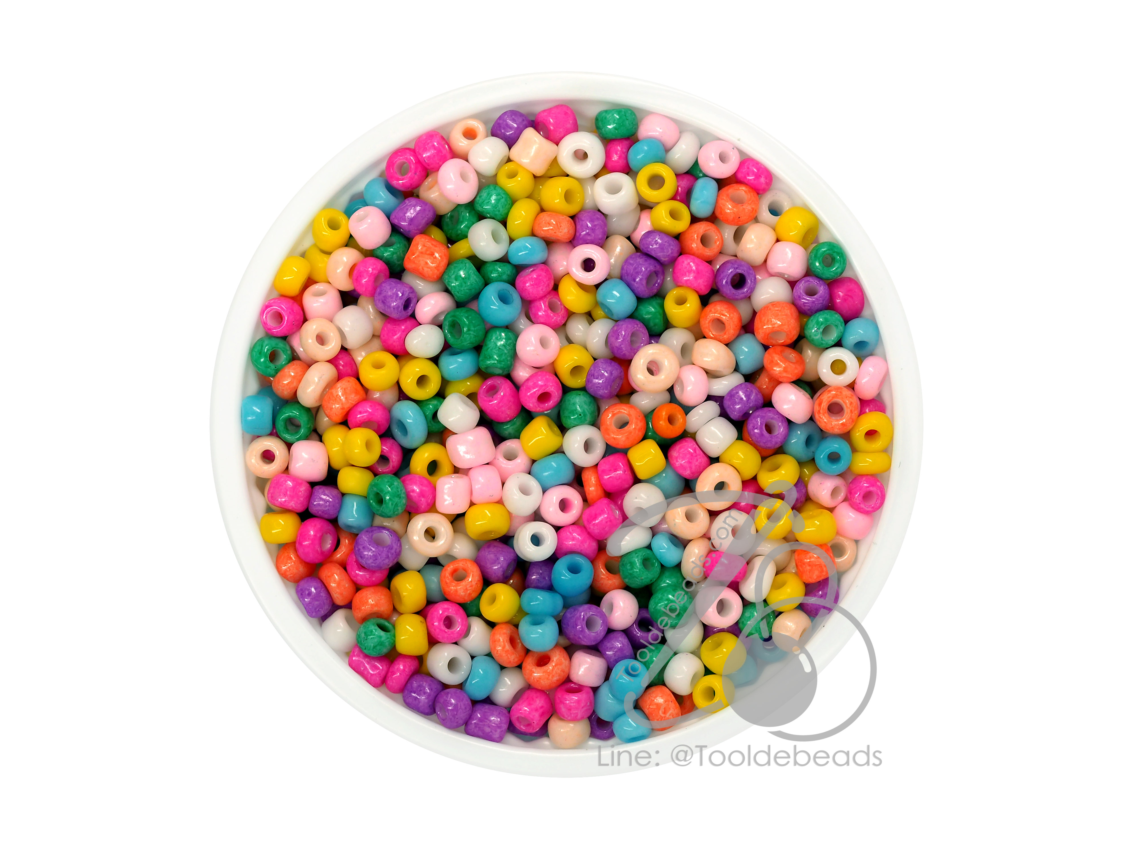 OK Brand ลูกปัดเม็ดทราย 8/0 โทนด้าน คละสี (100 กรัม) SKU-08229