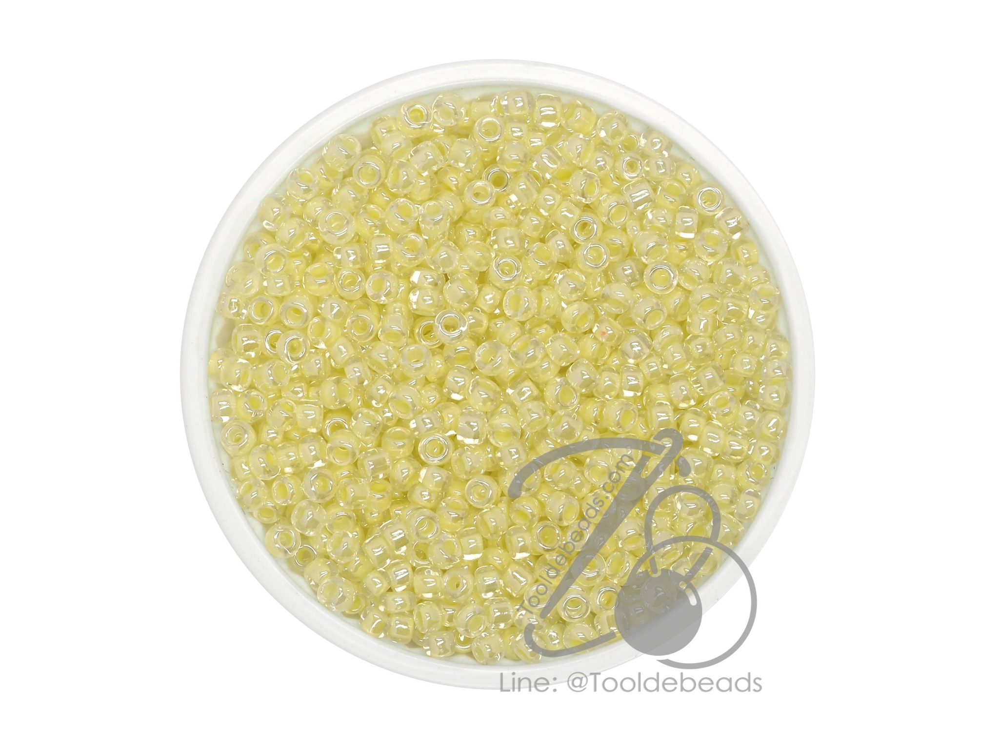 ลูกปัดเม็ดทราย 8/0 สอดไส้ สีเหลือง (100 กรัม) SKU-08674