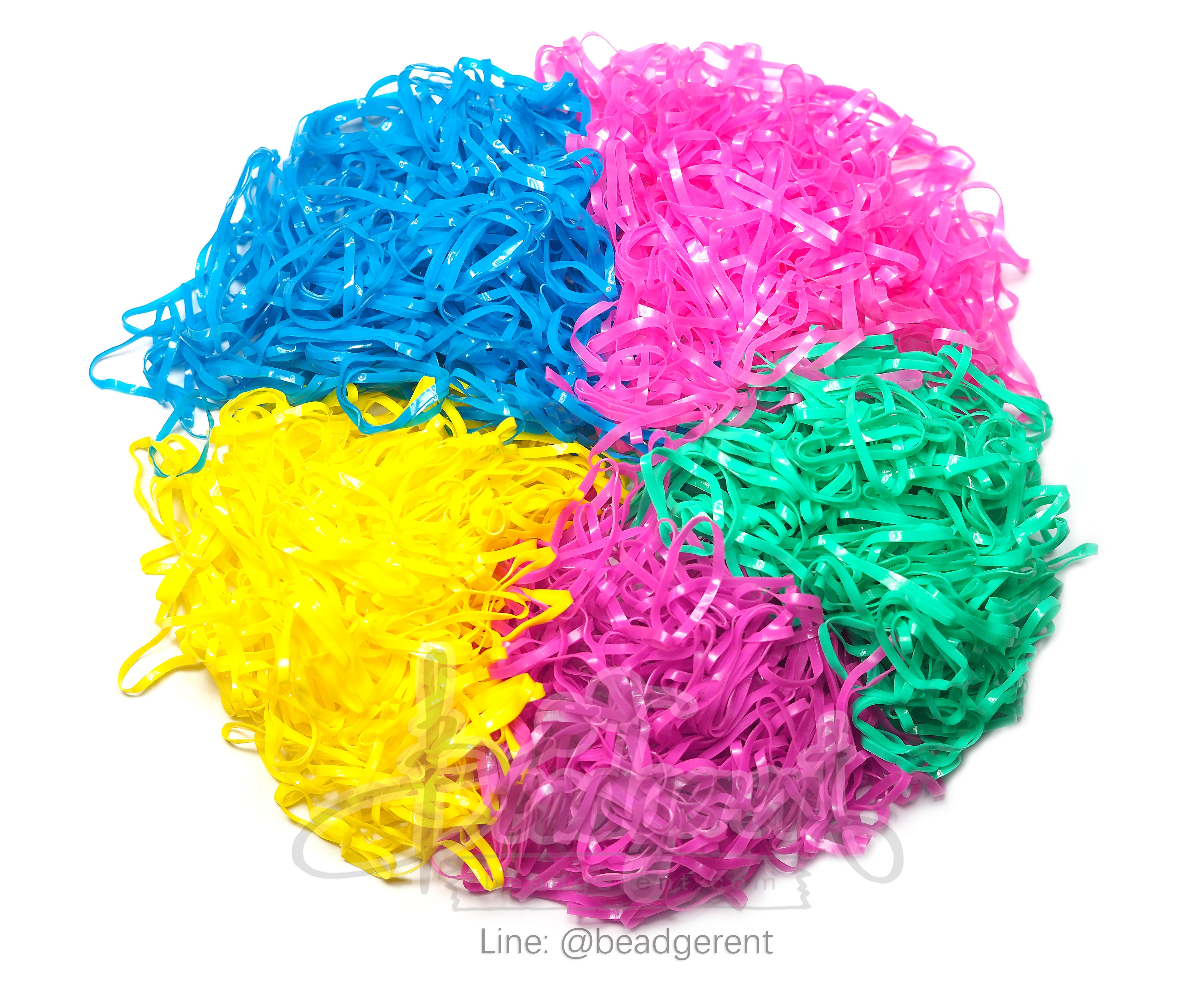 หนังยางรัดผม สีผสม 24 เส้นกลาง (1 กิโลกรัม) SKU-05336