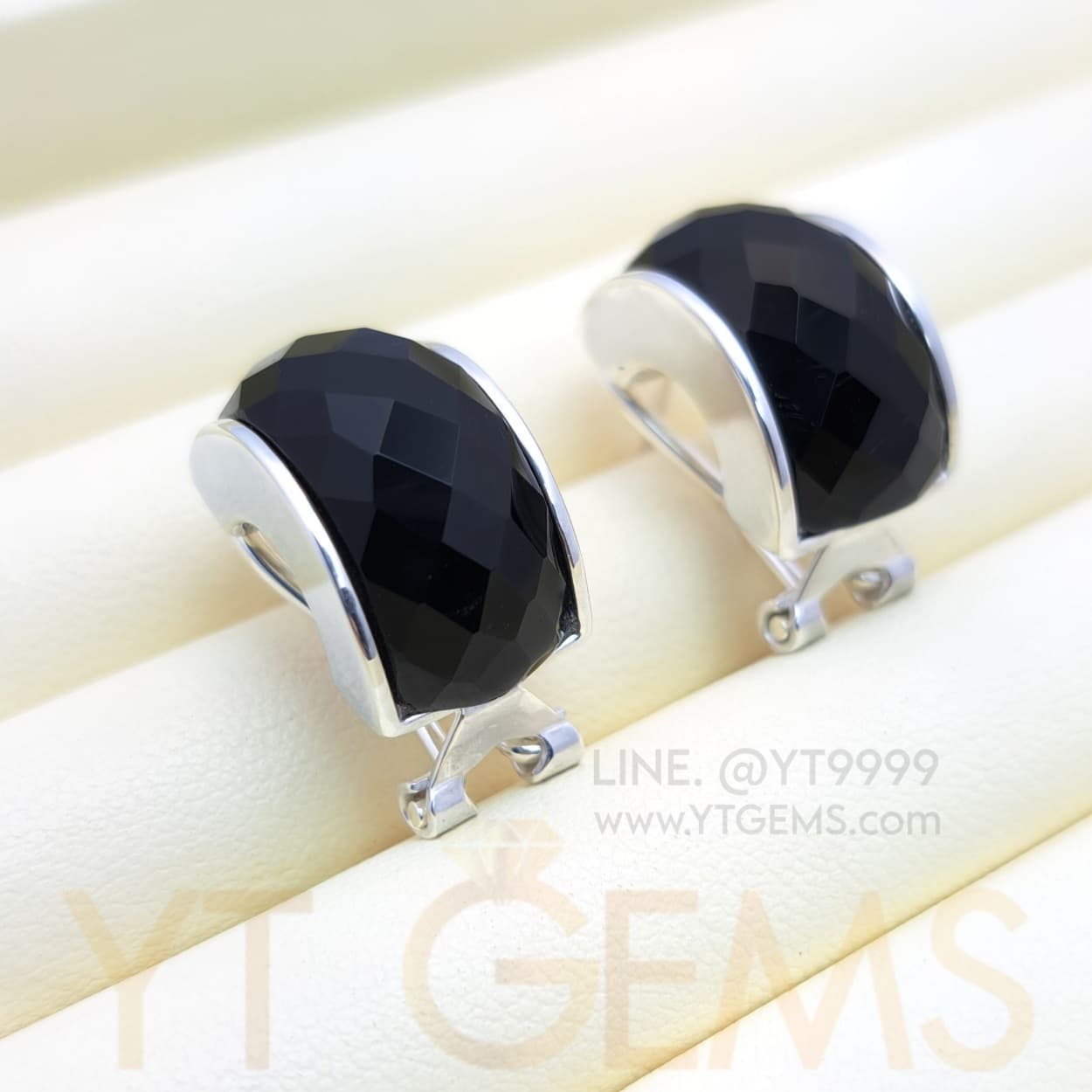 ต่างหูนิล ต่างหู เงินแท้ พลอยนิลแท้ YTG-10138 YTGEMS whole