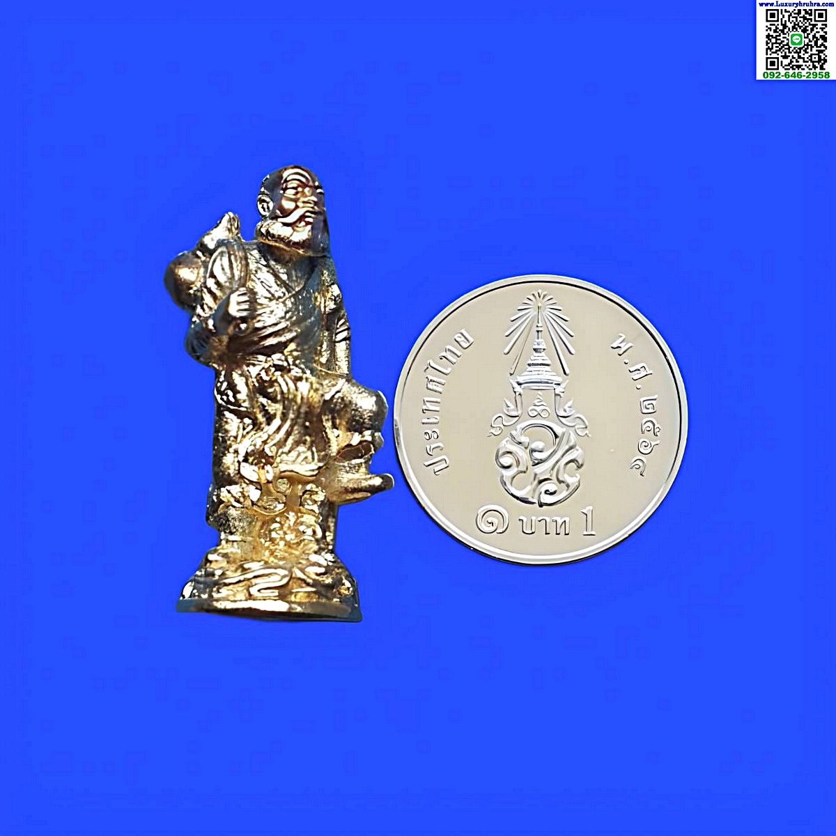 รูปหล่อลอยองค์ทิไกว้ลี้แปดเซียนเนื้อกะไหล่ทองสวย