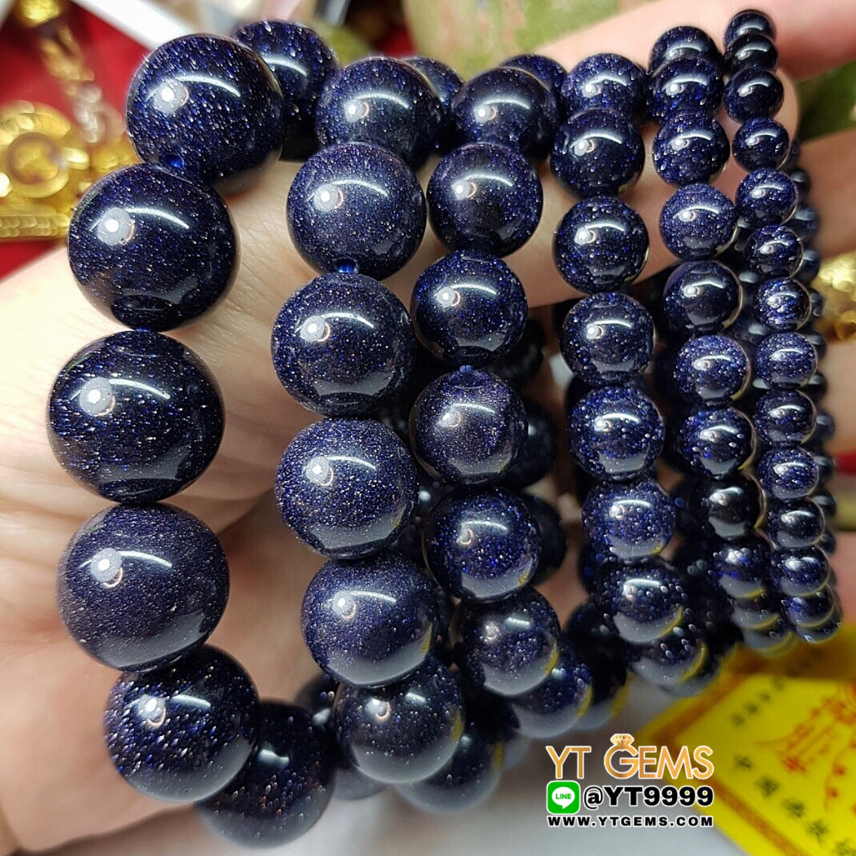 สร้อยข้อมือทรายเงิน หินทรายเงินแท้ ขนาดหิน 14 mm YTG-8850 YTGEMS