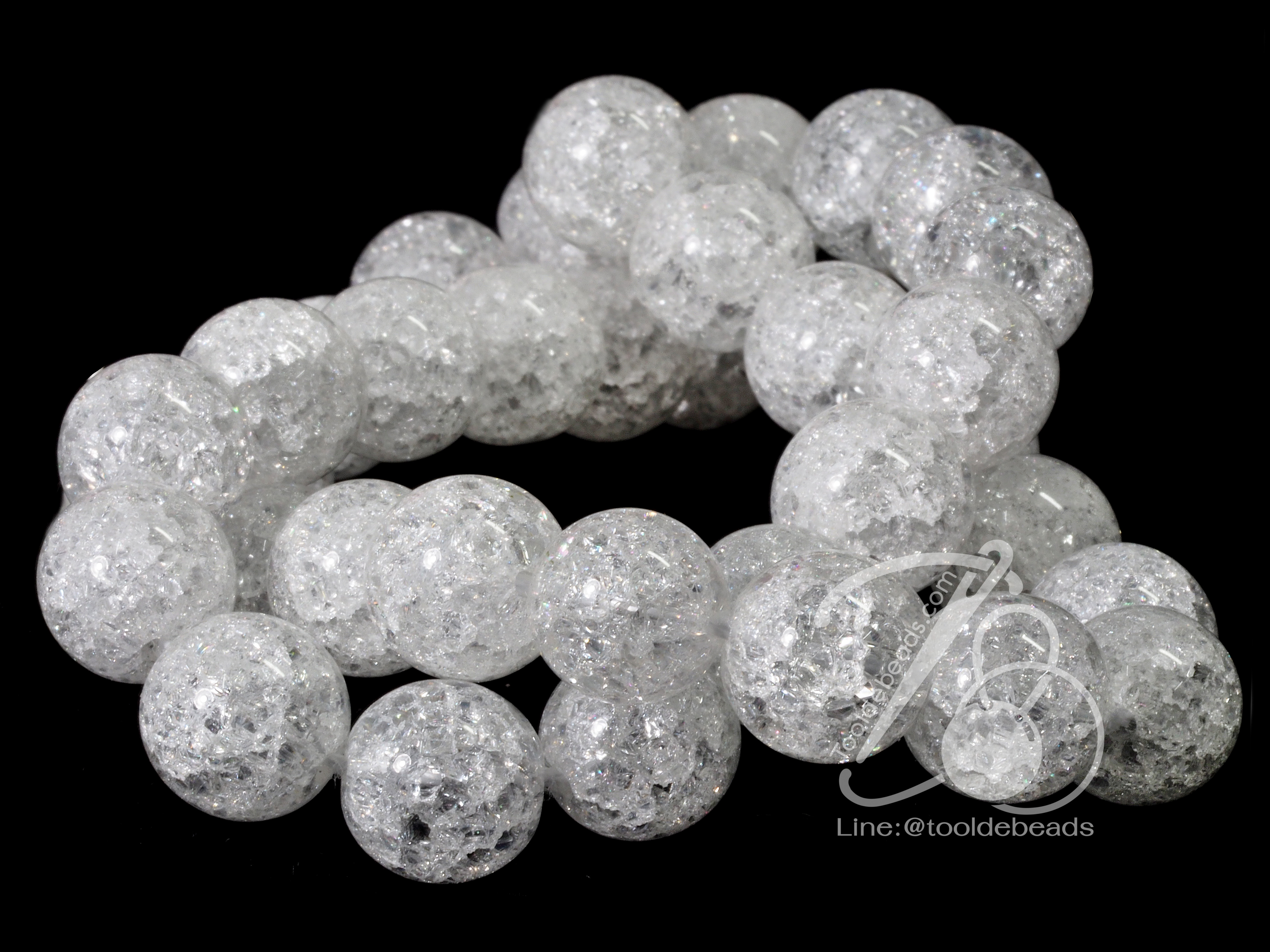 หิน Ice Quartz 12มม. (32 เม็ด) SKU-01054