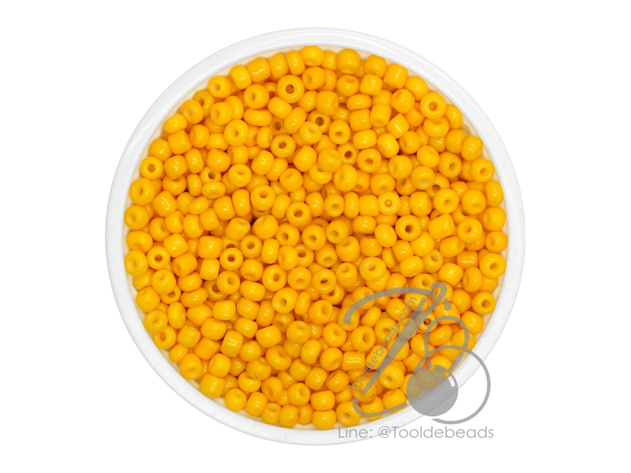 OK Brand ลูกปัดเม็ดทราย 8/0 โทนด้าน สีเหลืองเข้ม (100 กรัม) SKU-09248