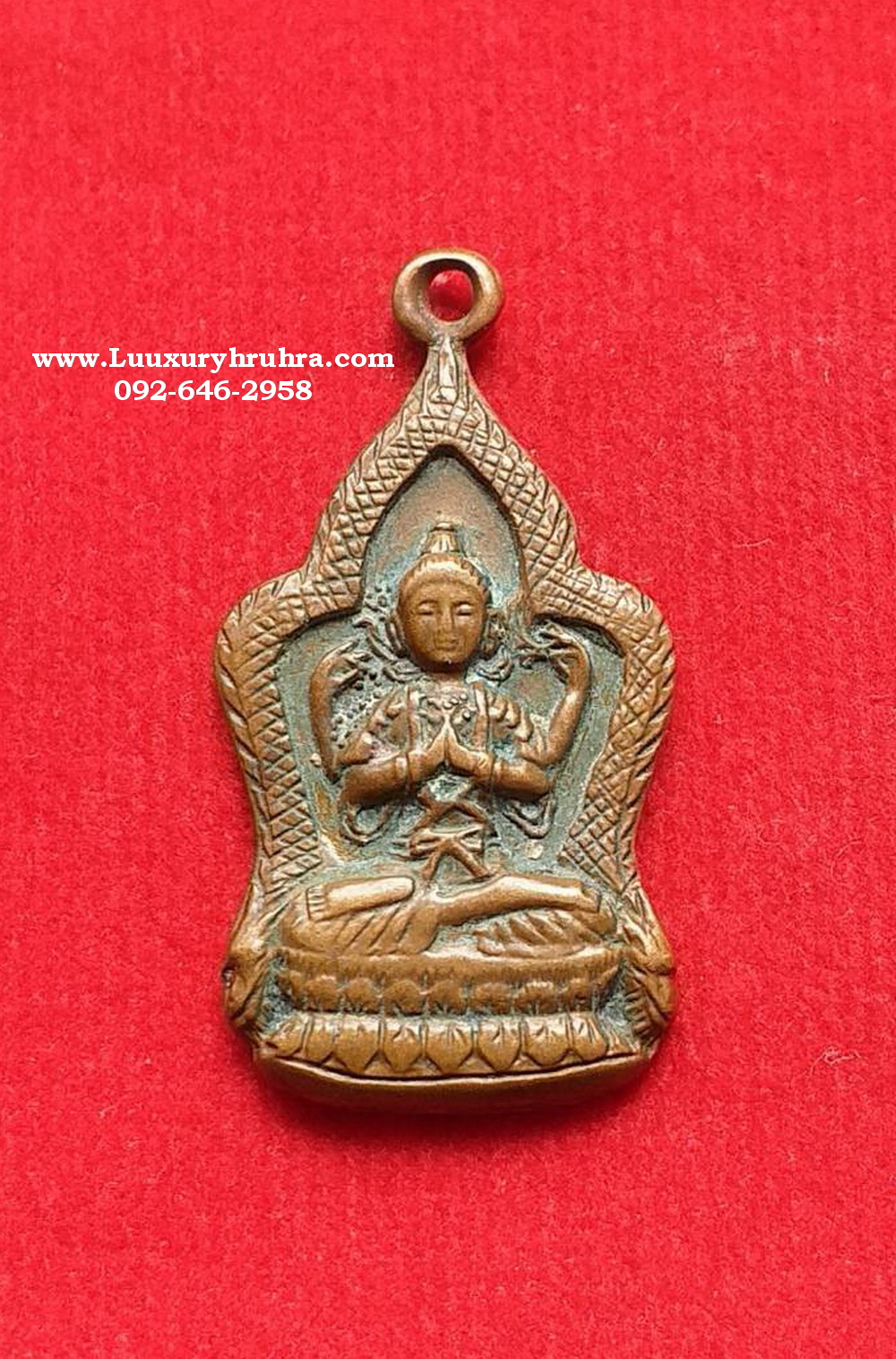 เหรียญพระโพธิสัตว์อวโลกิเตศวรท่านเจ้าคุณโพธิ์แจ้งวัดโพธิ์แมนคุณารามจ.กรุงเทพเนื้อทองแดง
