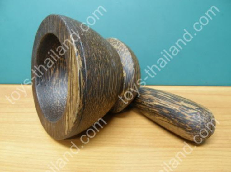 ครกไม้ตาล ขนาด 3.75 นิ้ว พร้อมสาก