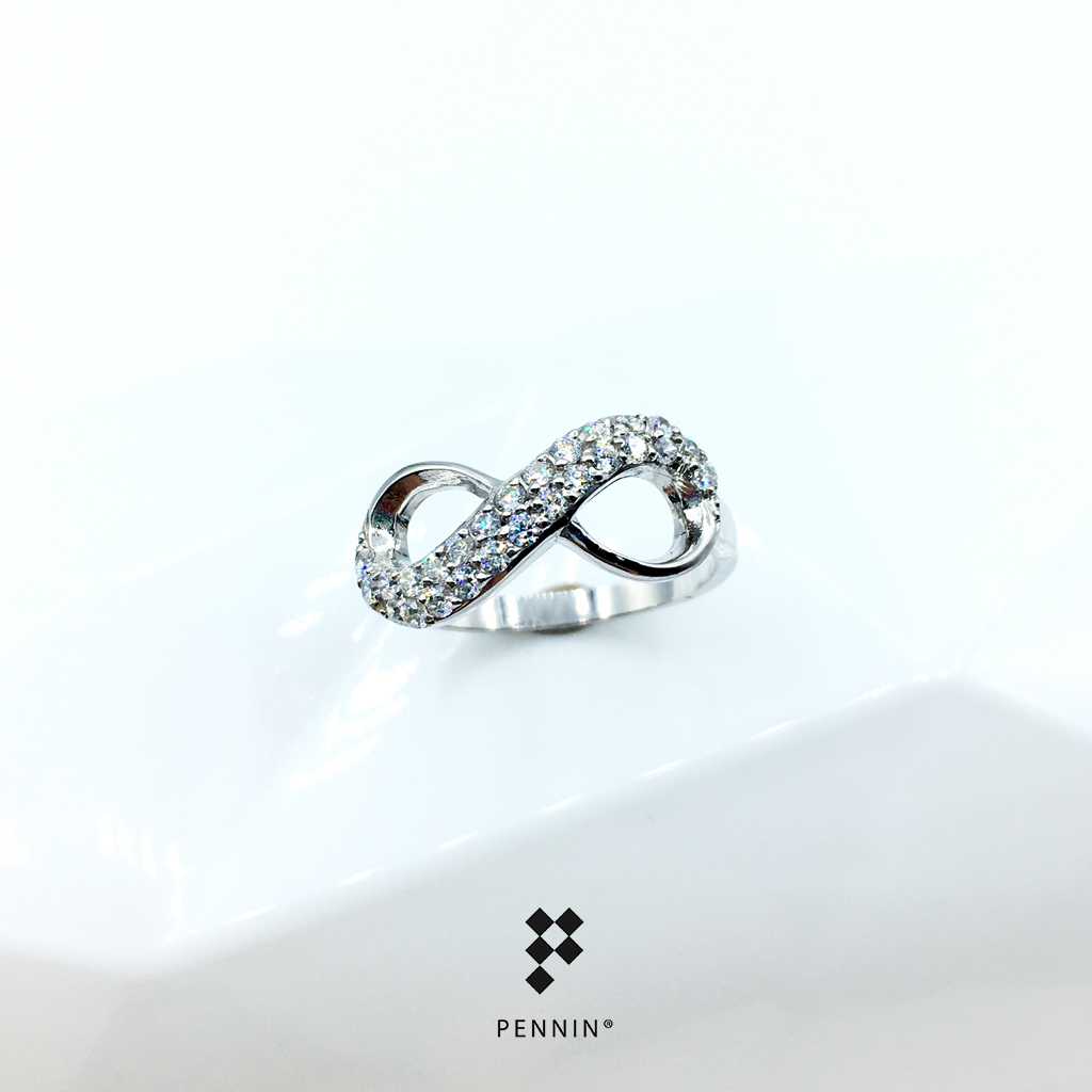 แหวนเพชรสวิส CZ อินฟินิตี้ Double Infinity Diamond Ring นำโชคลาภสิริมงคลไม่มีที่สิ้นสุด