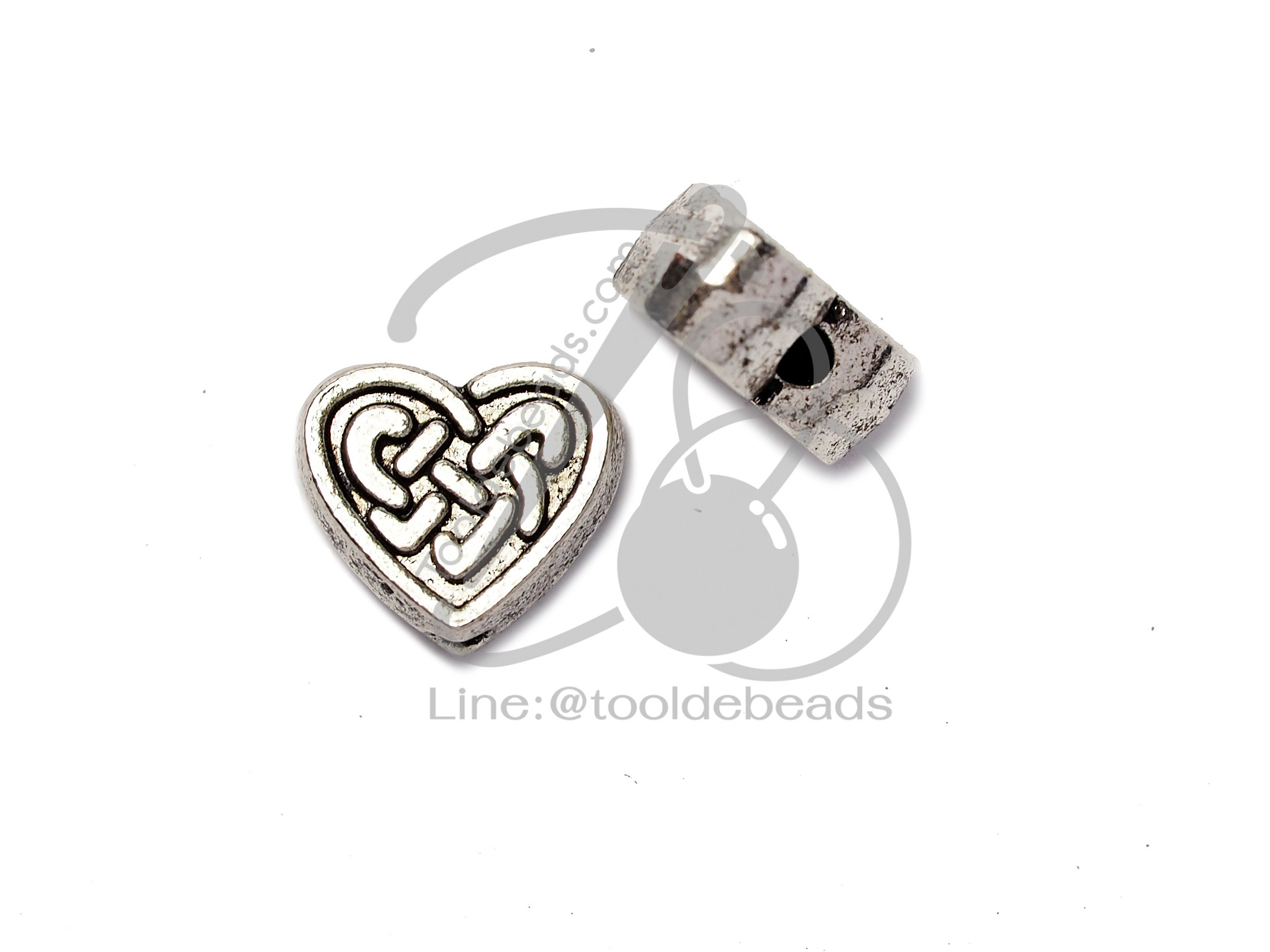 ลูกปัดโรเดียม 144 8มม. ลายหัวใจ (1 ชิ้น) SKU-03338