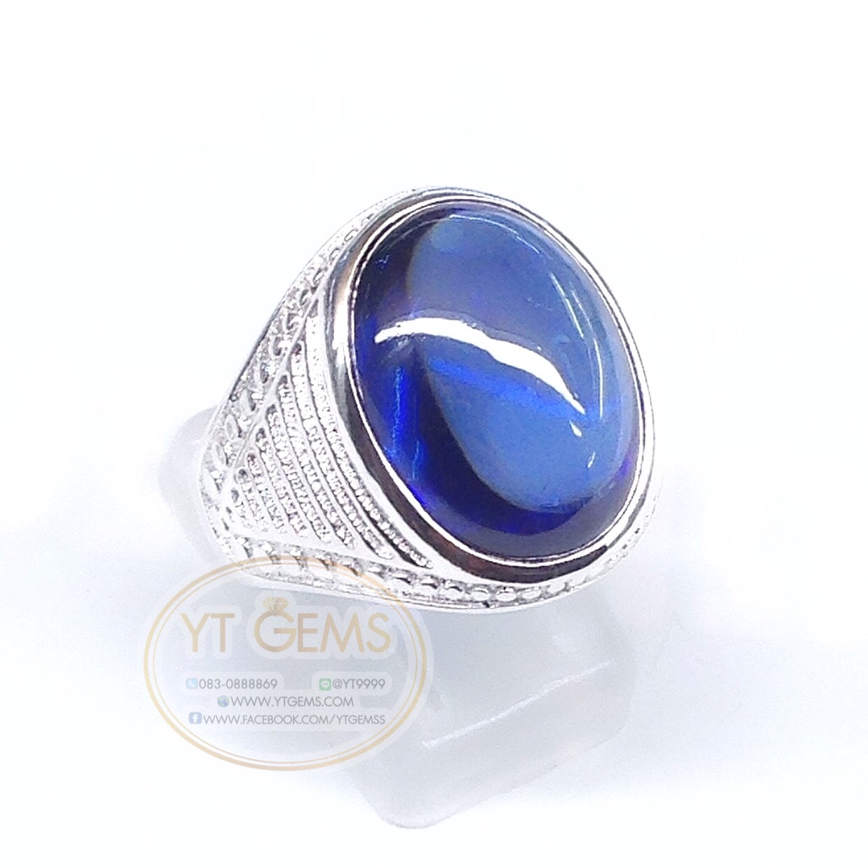 แหวนเงินแท้92.5% พลอยไพลิน(cz) YTG-5552 YTGEMS
