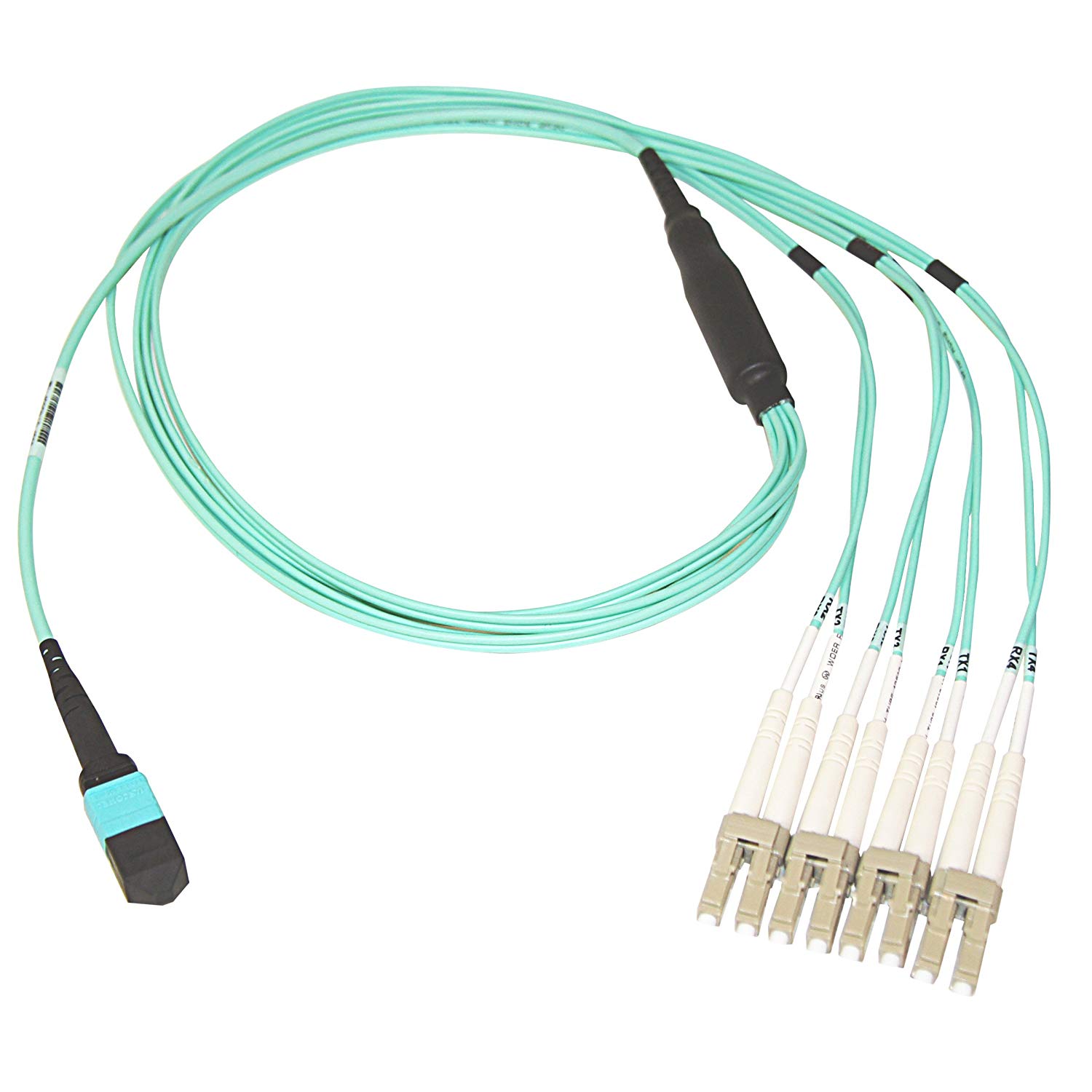 MPO Female to 4 LC UPC Duplex 8 Fibers 3M 40G OSFP to 10G