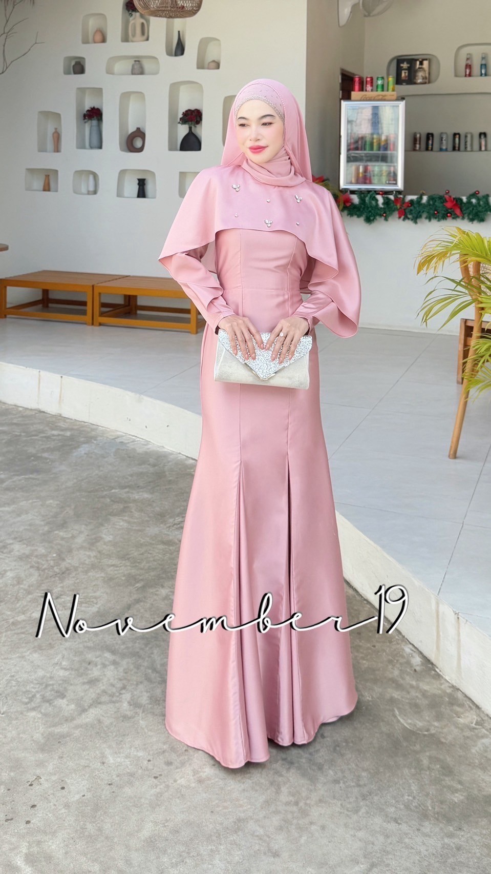 เดรสออกงาน ชุดอิสลามผู้หญิง เดรสมุสลิม รุ่นแอนโทนเนีย เดรสเพื่อนเจ้าสาว ชุดใส่รายอ ชุดนิกะห์ Dressmuslim