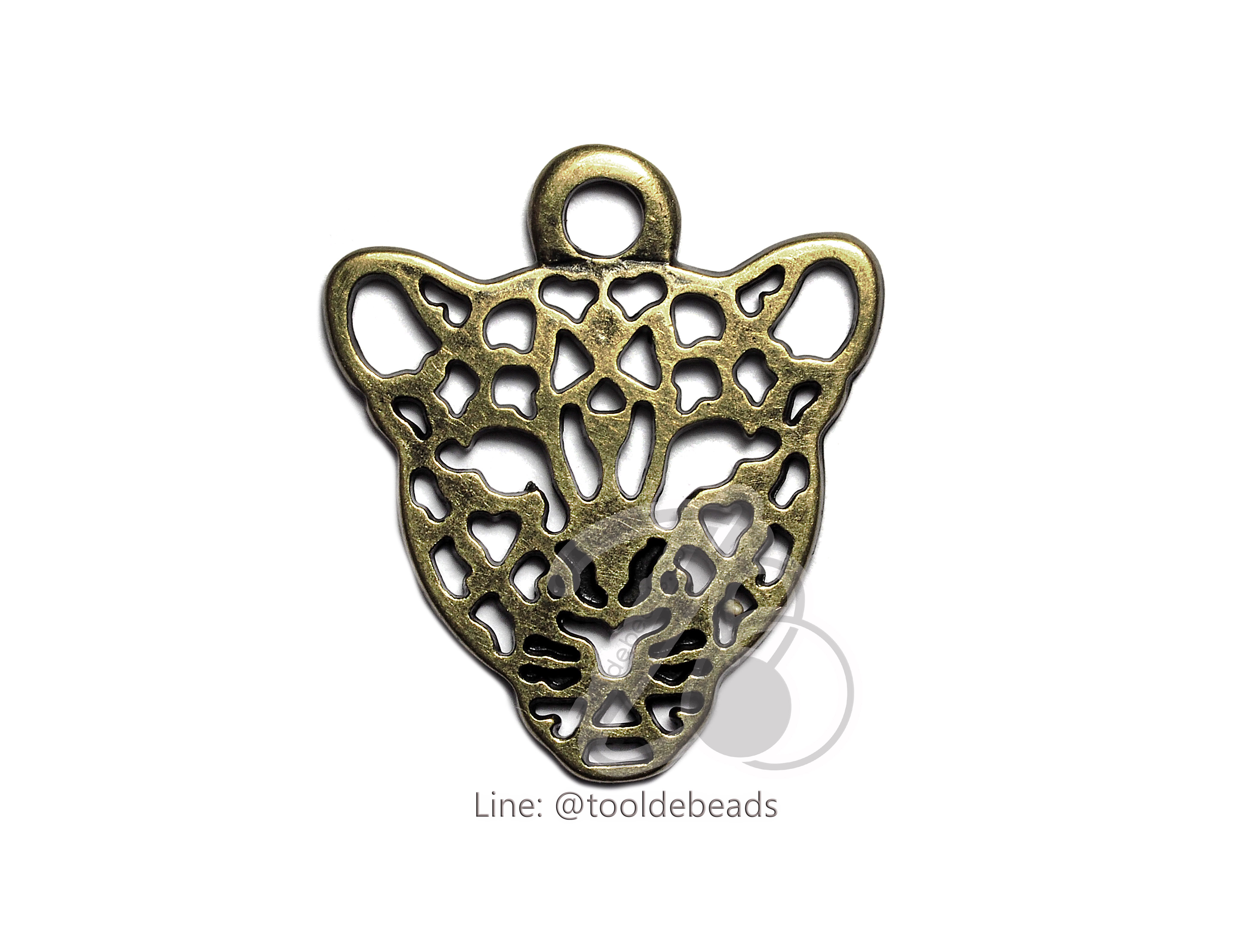 จี้เหล็ก 347 25*29มม. ลายเสือฉลุ สีสนิม (1 ชิ้น) SKU-00819