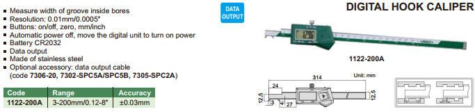 Digital Hook Caliper เวอร์เนียดิจิตอล ปากจับแบบตะขอ