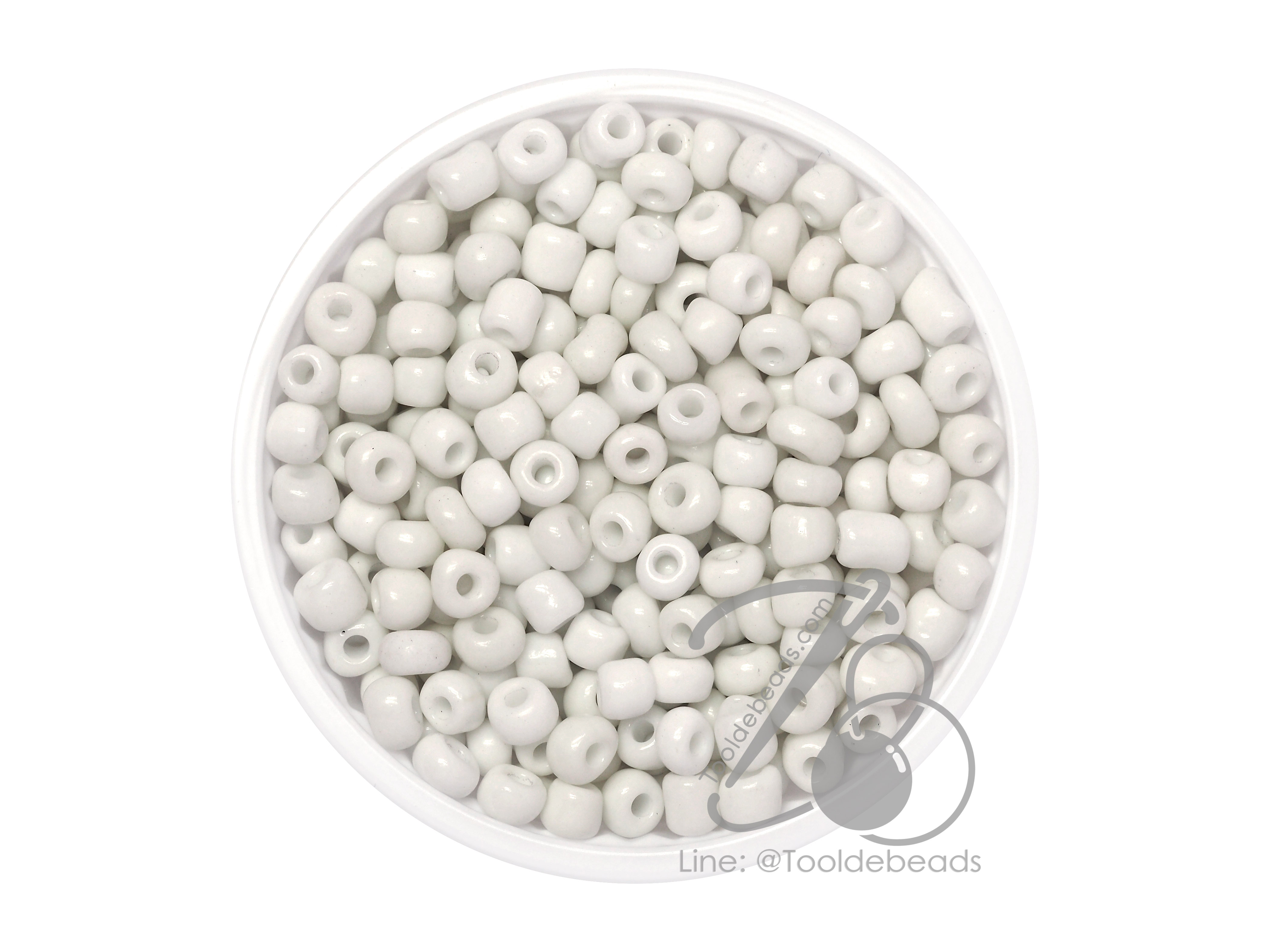 OK Brand ลูกปัดเม็ดทราย 6/0 โทนด้าน สีขาว (450 กรัม) SKU-08191