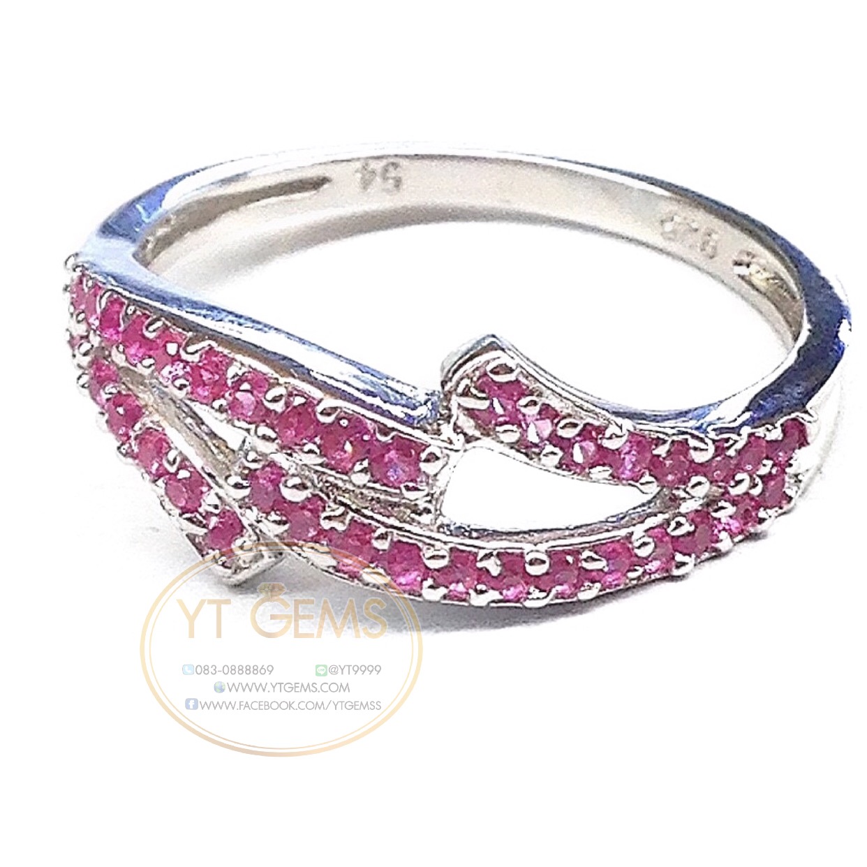 แหวนทับทิม แหวนเงินแท้92.5% พลอยทับทิมชาตั้ม YTG-4522 YTGEMS