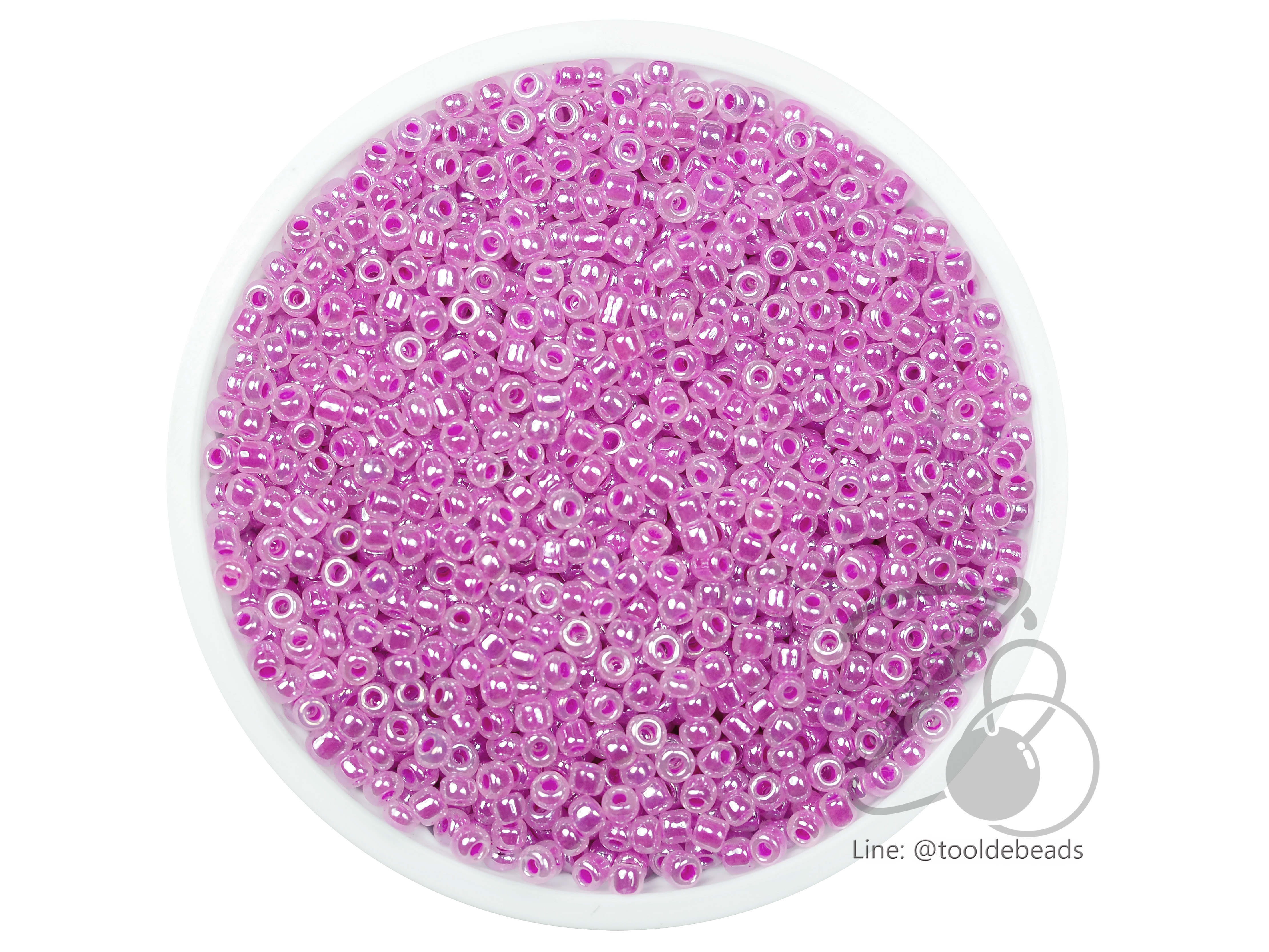 ลูกปัดเม็ดทราย 12/0 โทนมุก สีม่วง (450 กรัม) SKU-04103