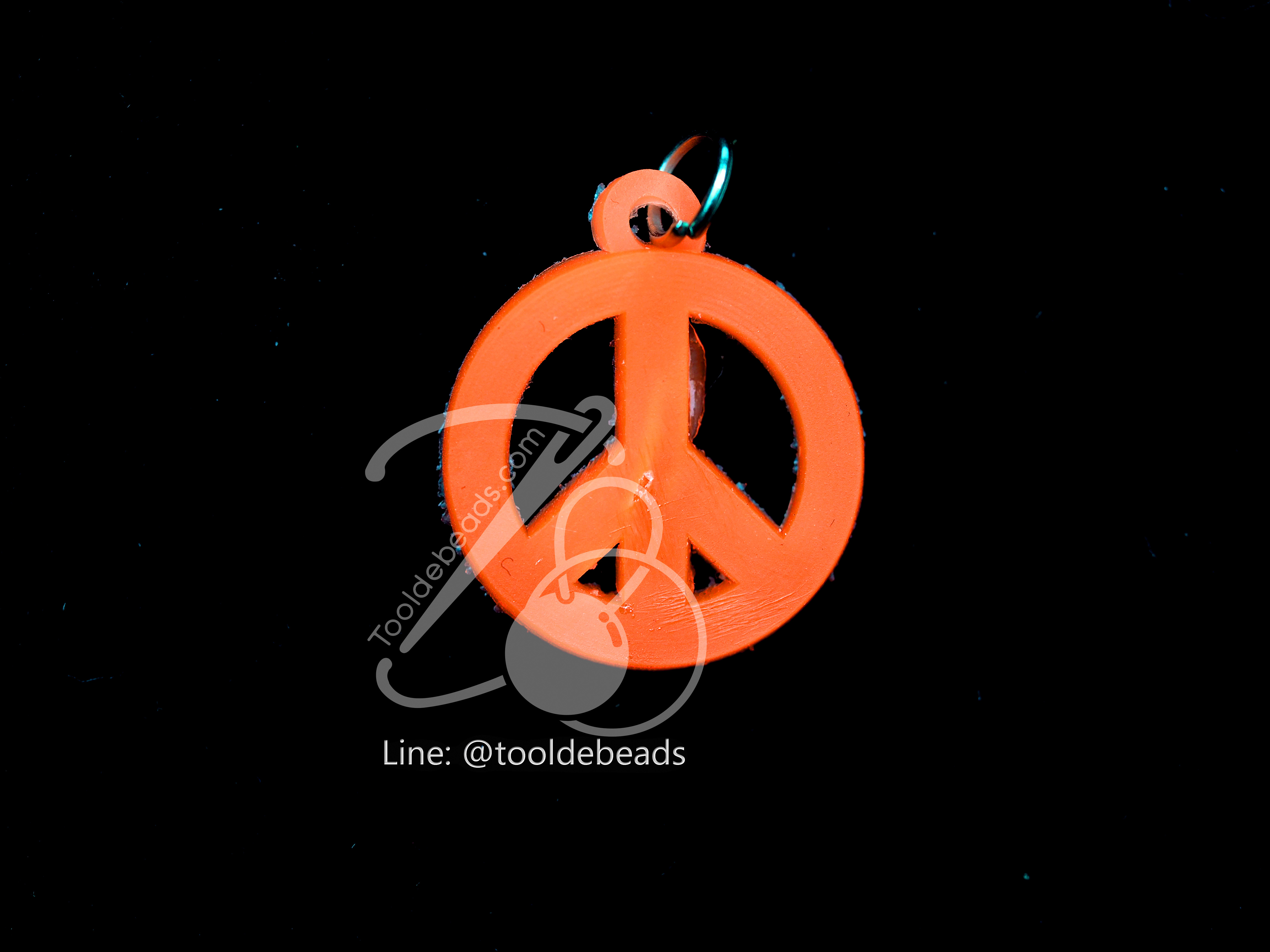 จี้ยาง ลายpeace นีออน (1 ชิ้น) SKU-01271
