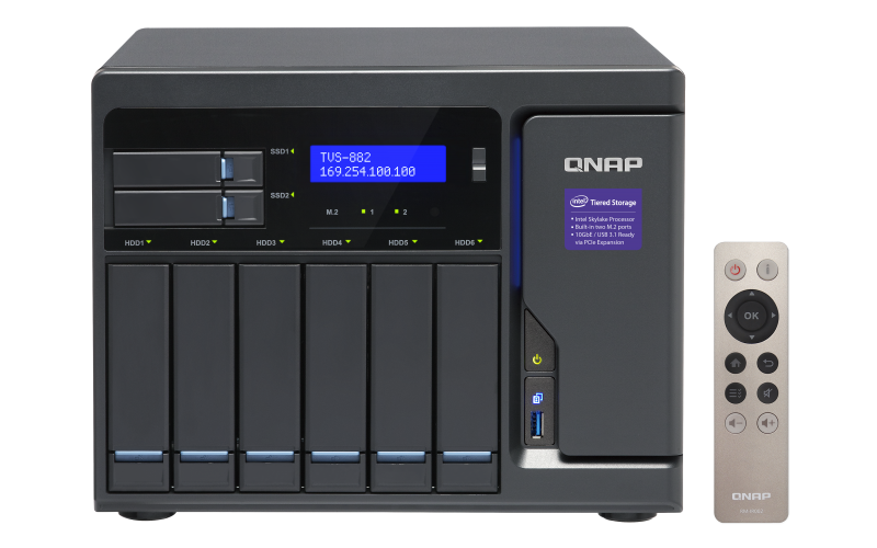TVS-882 High-performance NAS: tiered storage, application-based partitioning and network traffic distribution