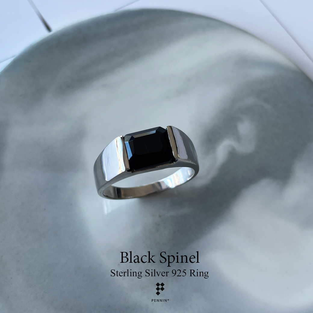 แหวนพลอยแท้ผู้ชาย นิลแท้ กาญจนบุรี สี่เหลี่ยมผืนผ้า เงินแท้ 925 ชุบทองขาว เรียบง่ายเท่ ดึงดูดโชคลาภ ปกป้องคุ้มครอง