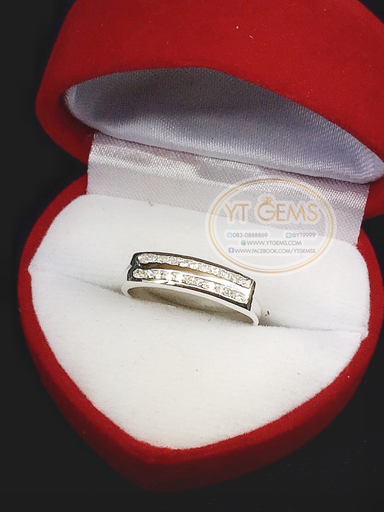 แหวนเพชร แหวนเงินแท้92.5% ชุบทองคำขาว เพชรSwiss YTG-6410 YTGEMS