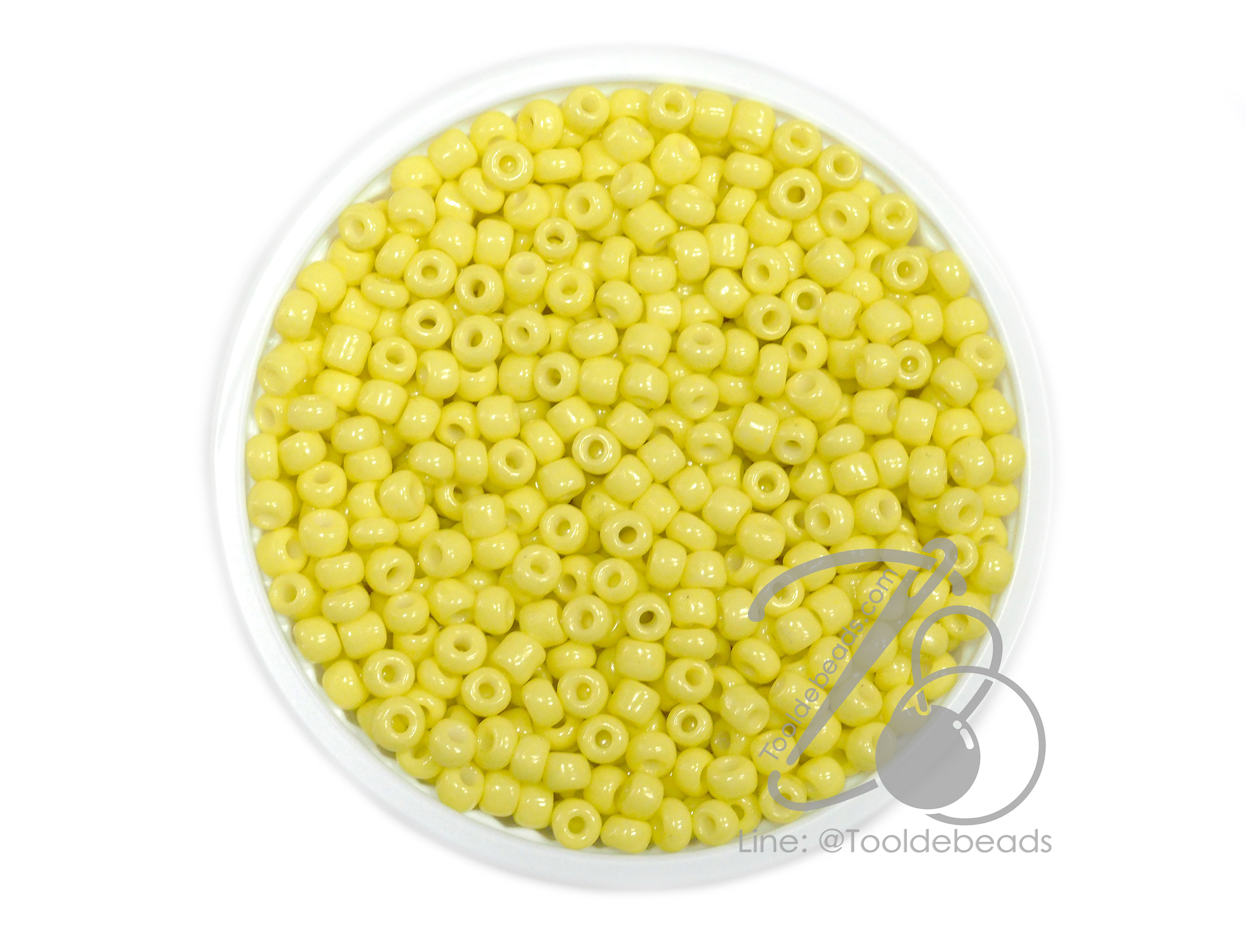 OK Brand ลูกปัดเม็ดทราย 8/0 โทนด้าน สีเหลืองพาสเทล (15 กรัม) SKU-14795