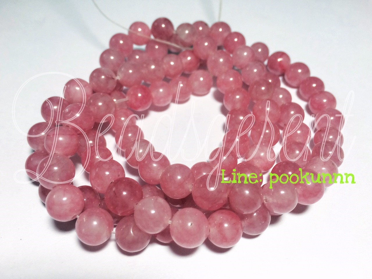 หิน Stawberry Quartz 8มม. (42 เม็ด) SKU-01304