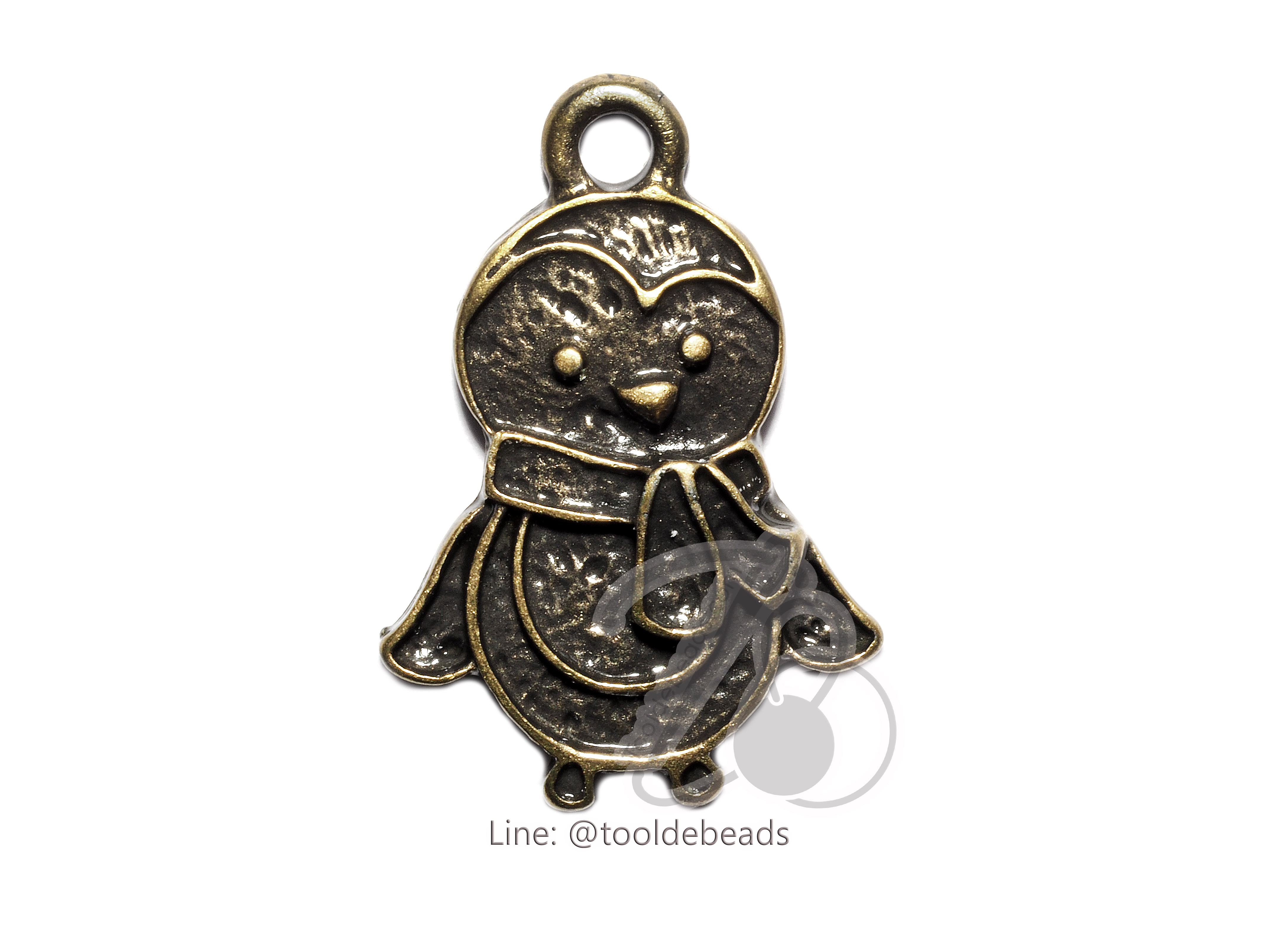 จี้เหล็ก 351 14*22มม. ลายเพนกวิ้น สีสนิม (1 ชิ้น) SKU-00823
