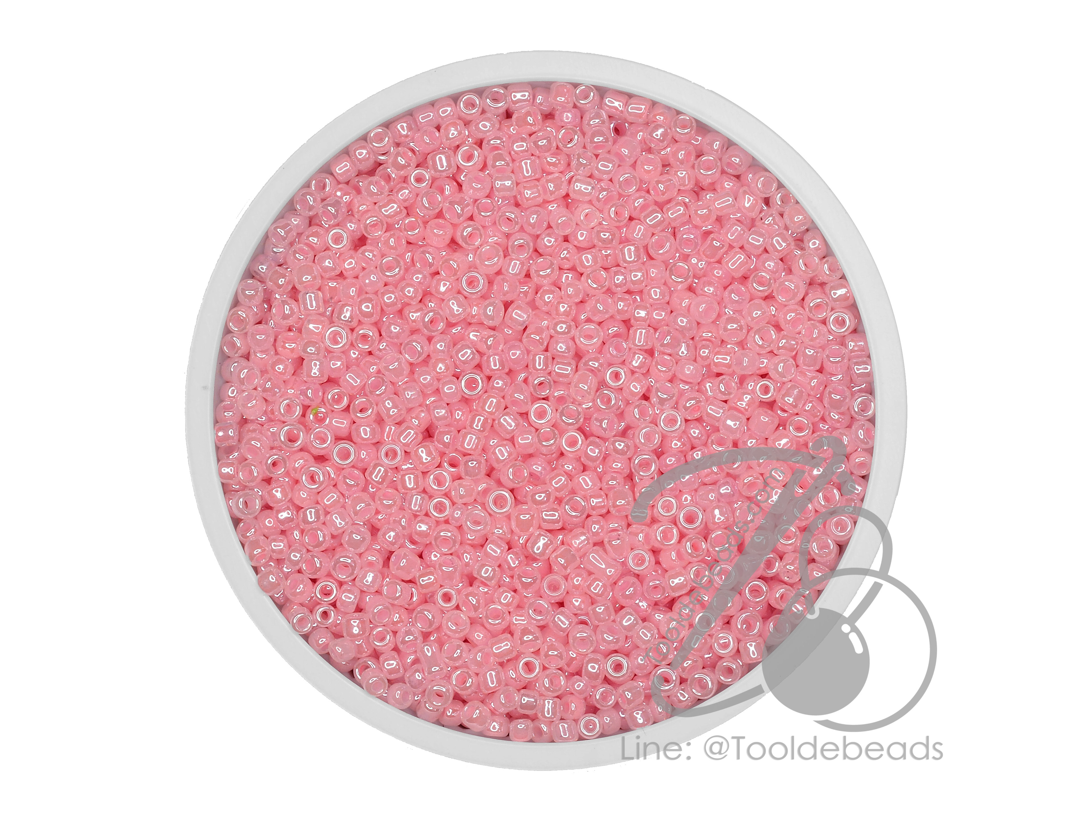 ลูกปัดเม็ดทราย 12/0 โทนมุก สีโอรส (450 กรัม) SKU-07996