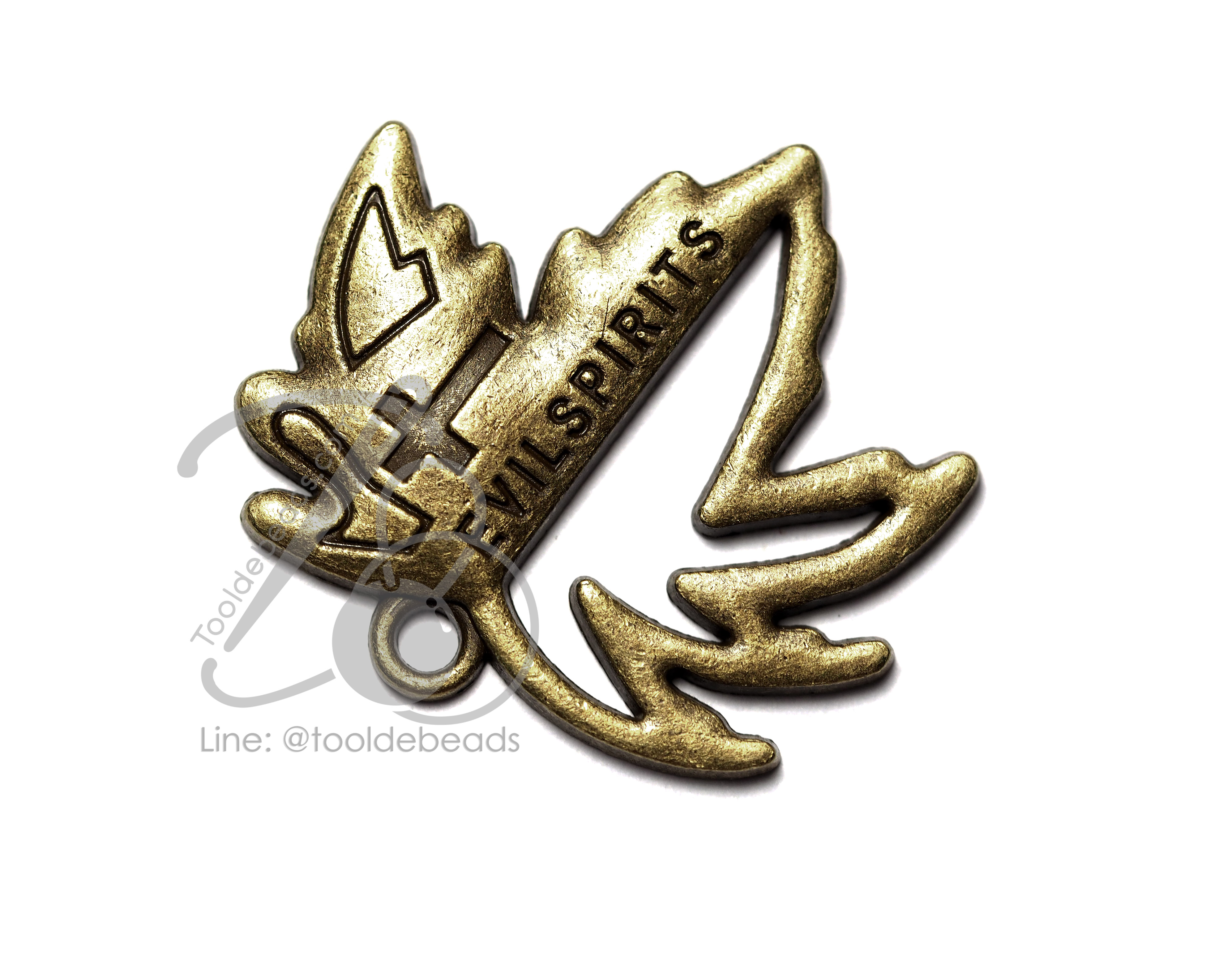 จี้เหล็ก 372 40*32มม. ลายใบเมเปิ้ลฉลุ สีสนิม (1 ชิ้น) SKU-00864