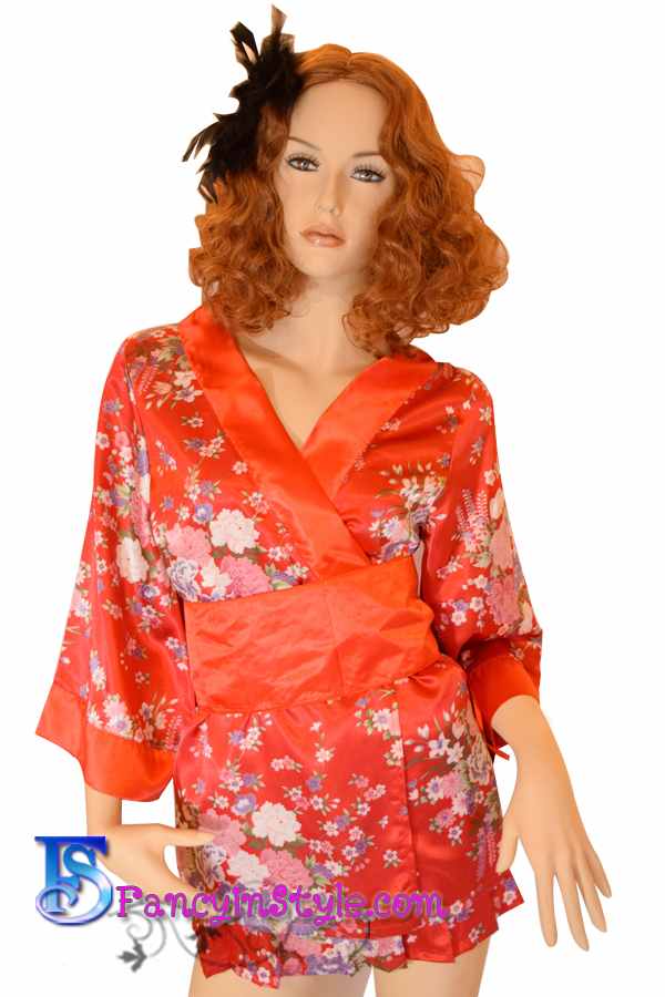 Kimono ชุดกิโมโนแบบสั้นสีแดง