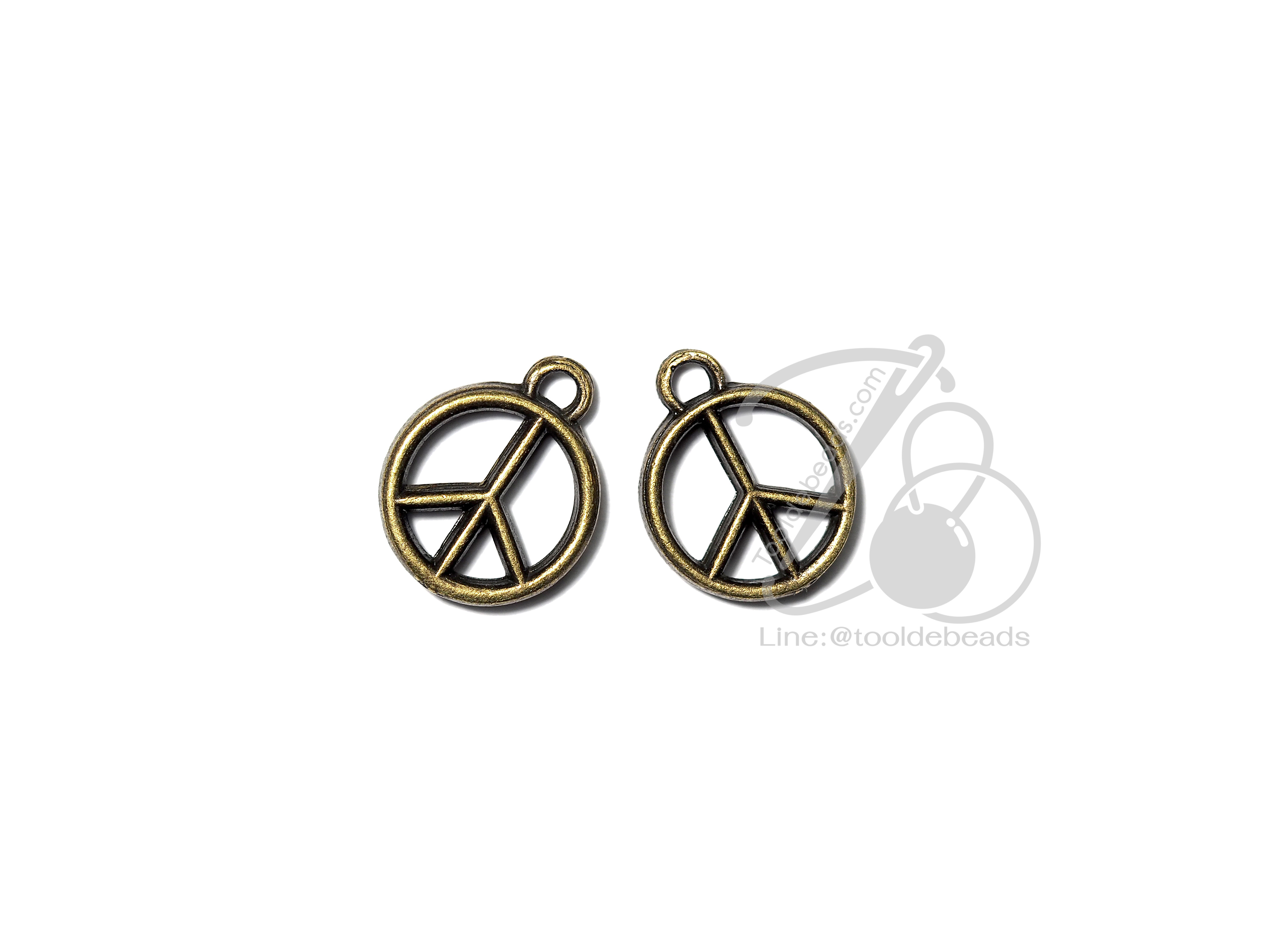 จี้เหล็ก 140 15มม. ลายpeace สีสนิม (1 ชิ้น) SKU-00486