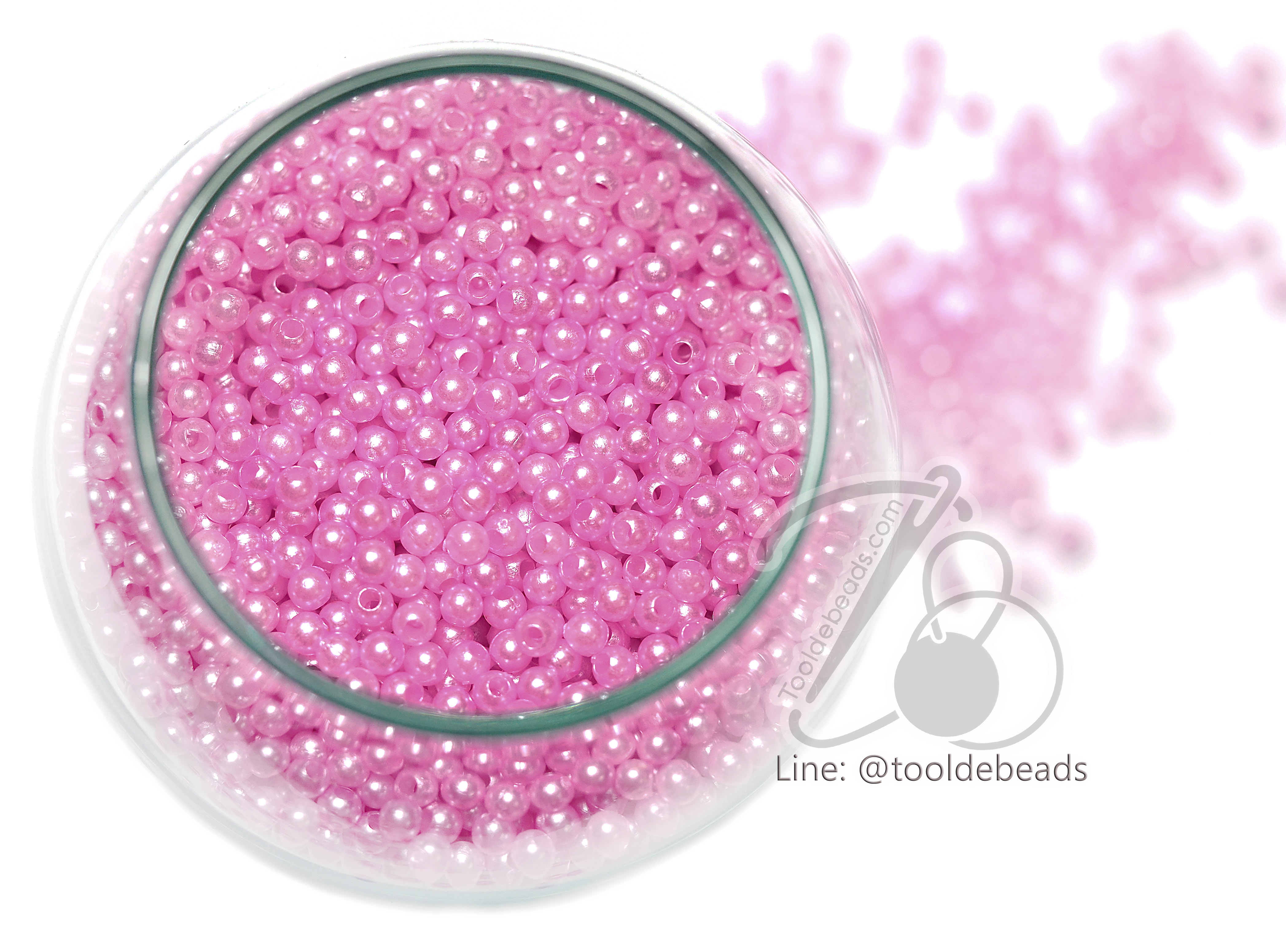 ลูกปัดมุกพลาสติก 3มม. (80 กรัม) SKU-07334