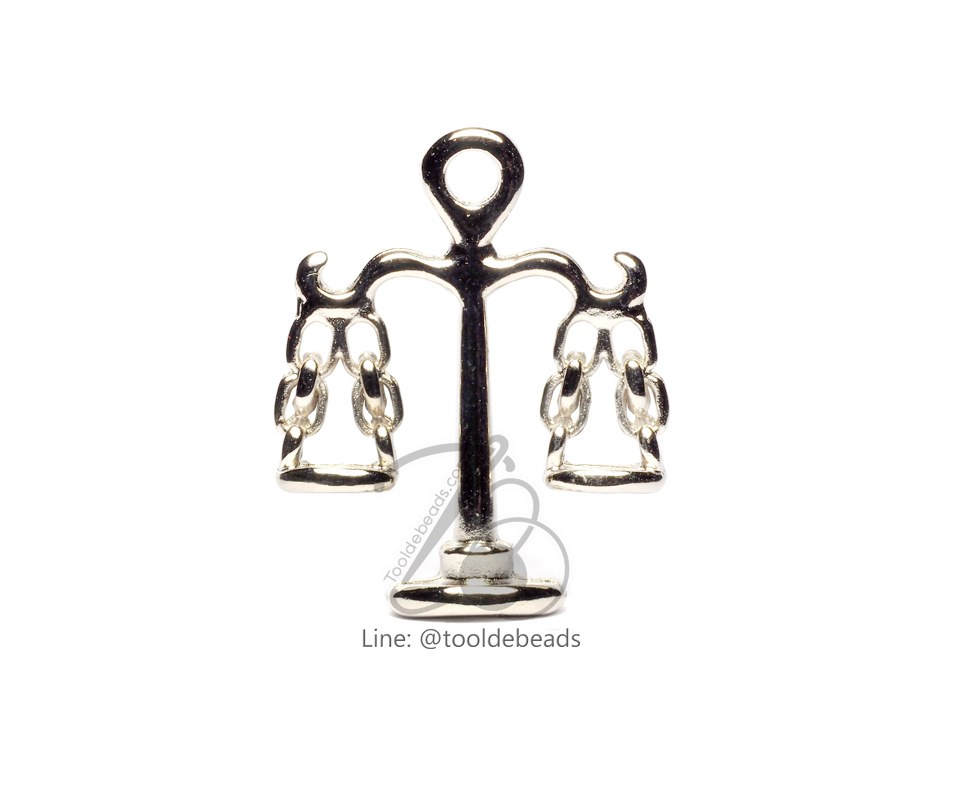 จี้เหล็ก 324 18*22มม. ลายตาชั่ง สีเงิน (1 ชิ้น) SKU-00794