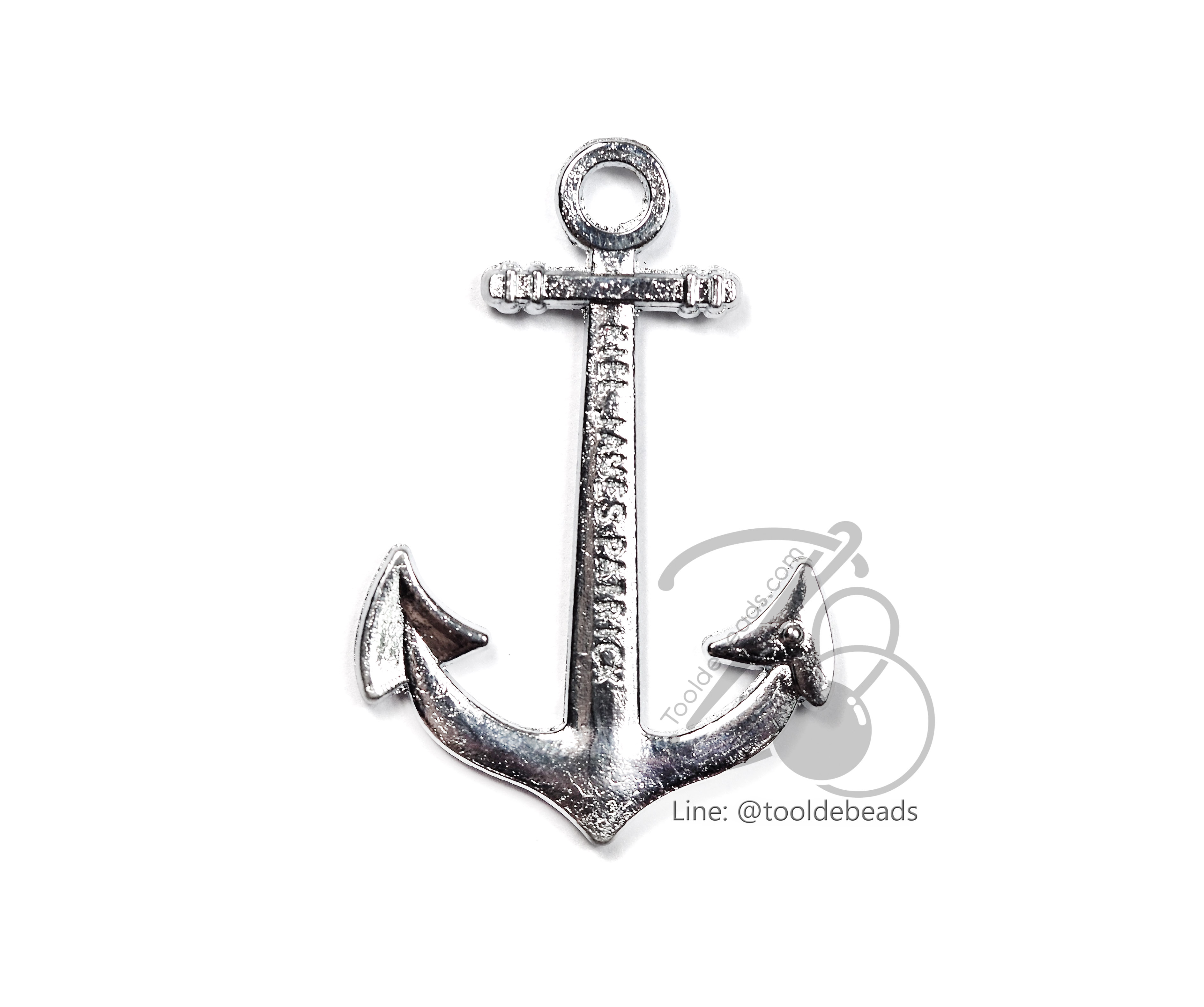 จี้เหล็ก 15 39มม. ลายสมอเรือยาว สีเงิน (1 ชิ้น) SKU-00520