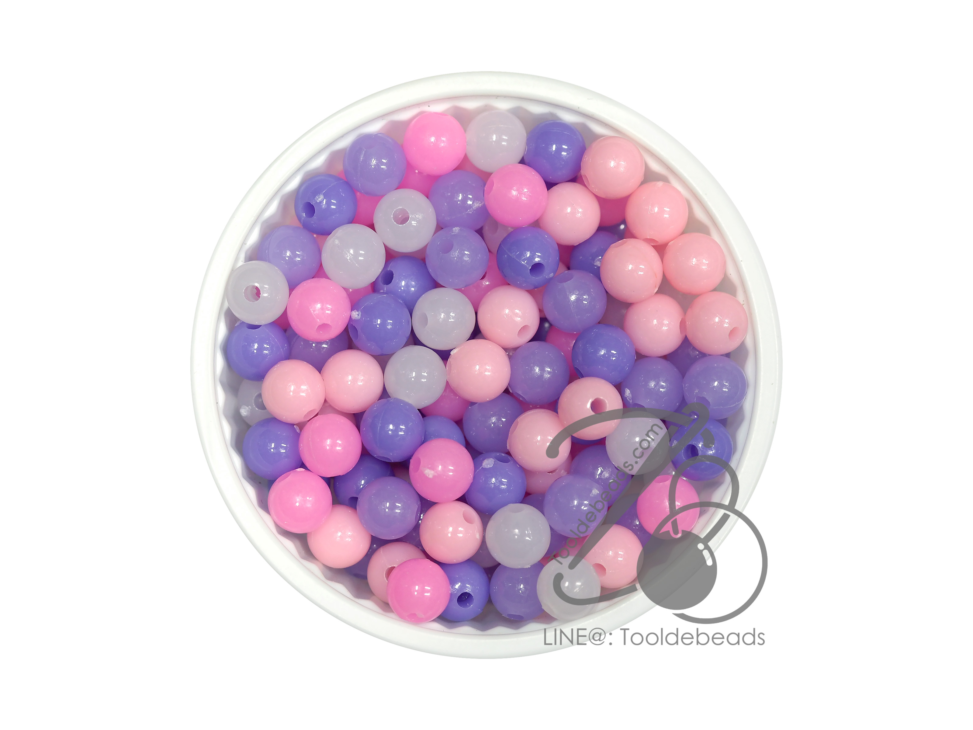 ลูกปัดกิโล ตราเสือ 6มม. สีผสม (15 กรัม) SKU-13711