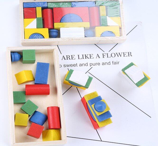 บล็อกไม้คณิตศาสตร์รูปทรงเรขาคณิต พร้อมส่ง Mathematical of Shape