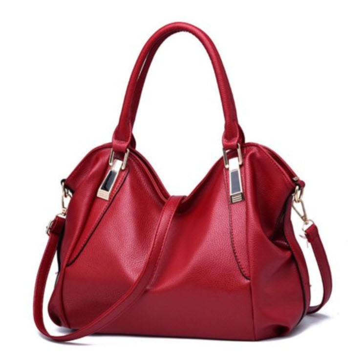 กระเป๋าสะพายหนัง สีแดง (high grade)