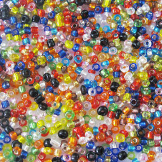 ลูกปัดใส คละสี / 2,000 เม็ด (นอก)