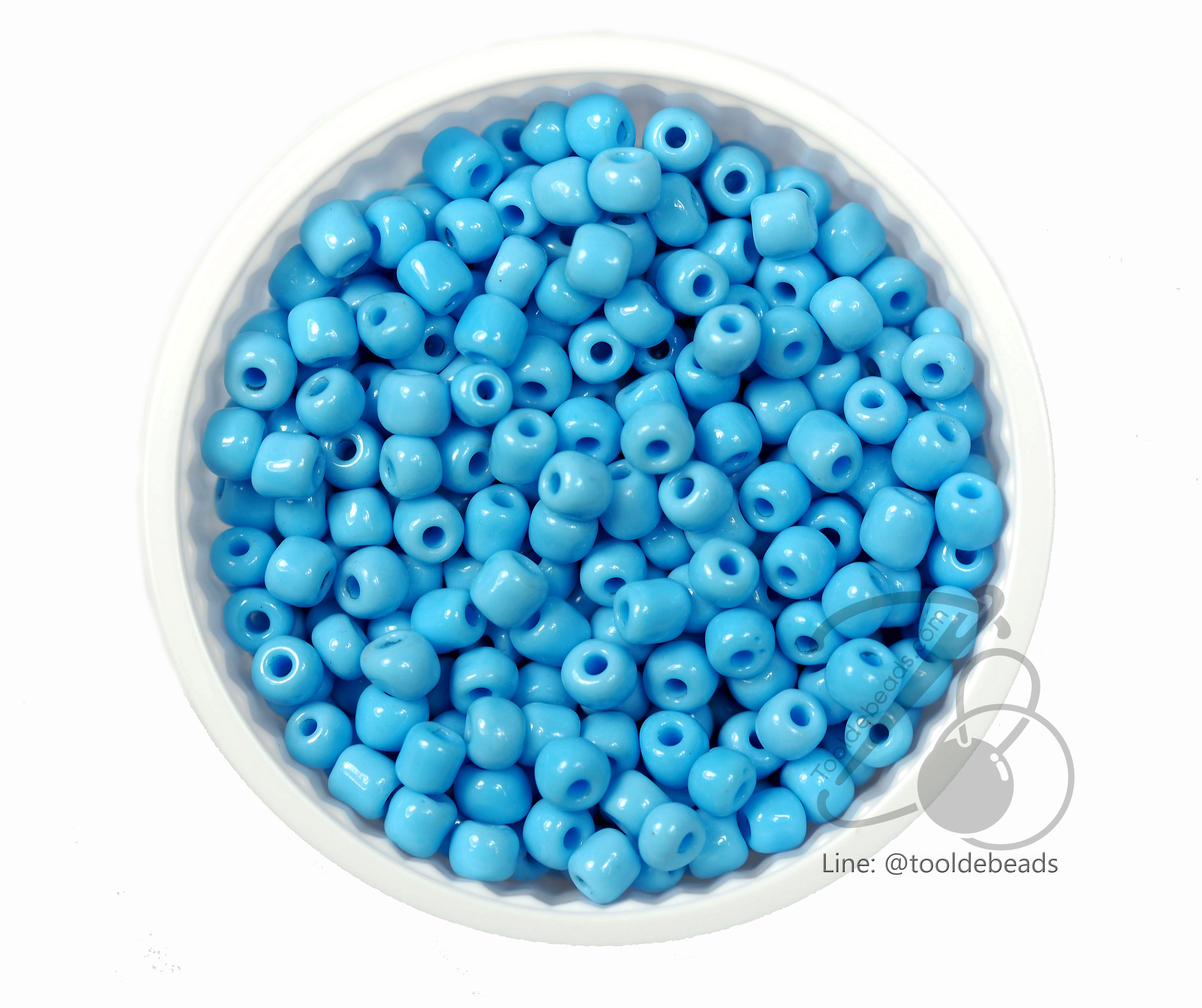 ลูกปัดเม็ดทราย 6/0 โทนด้าน สีฟ้า (450 กรัม) SKU-03831