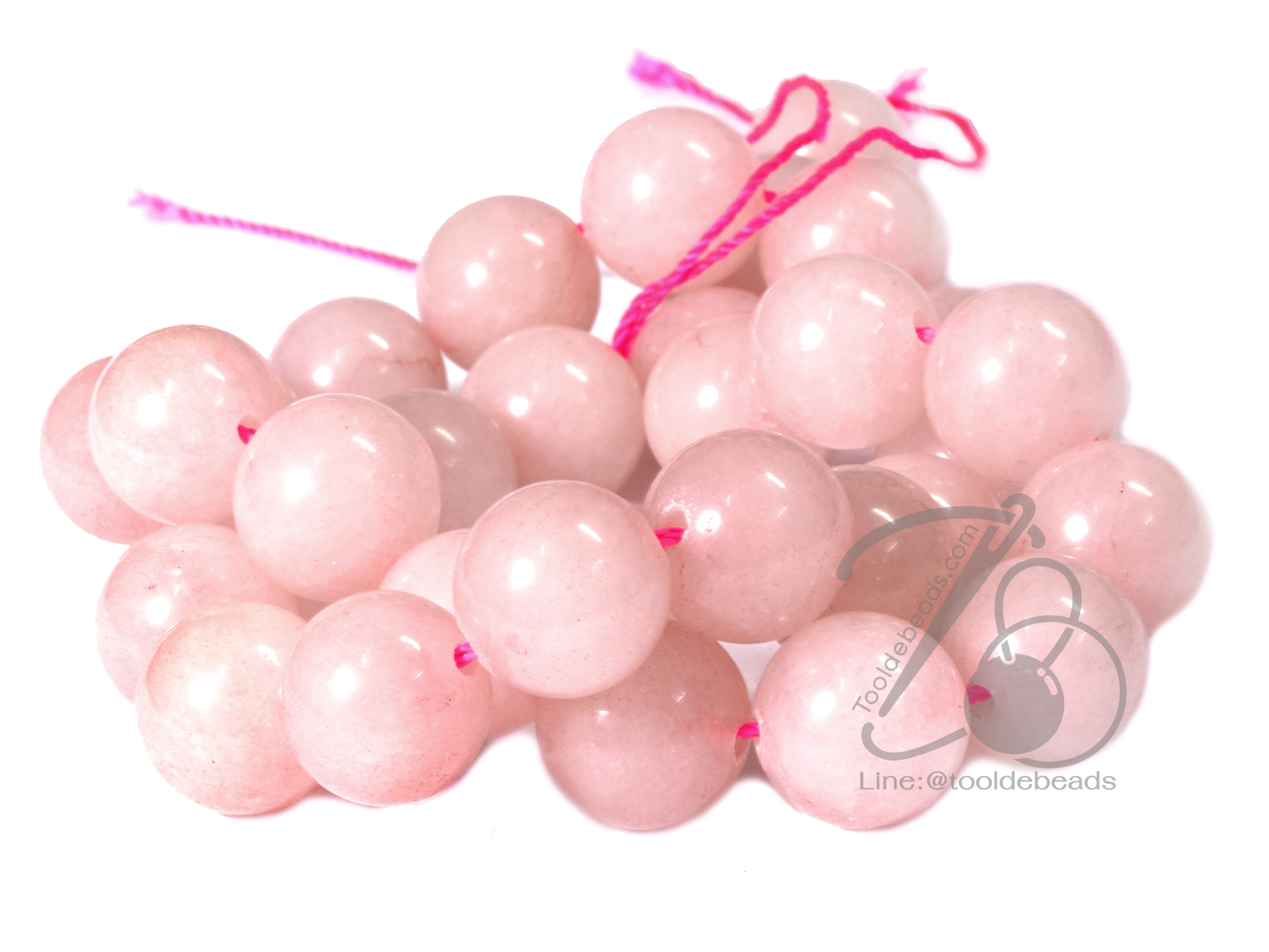 หิน Rose Quartz 12มม. (32 เม็ด) SKU-01272