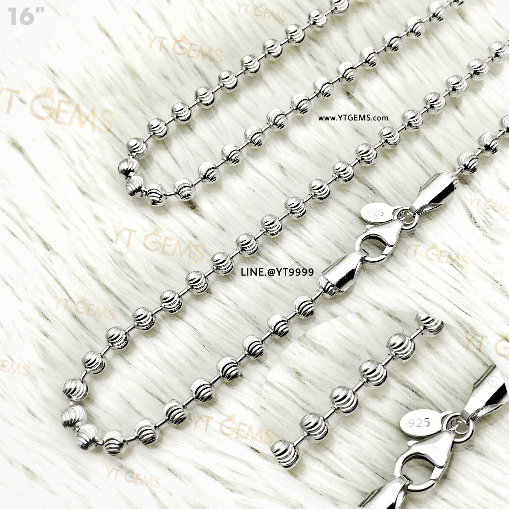 สร้อยคอเงินแท้ ลายอิตาลี 4 มม. 16 นิ้ว YTG-11530 YTGEMS whole