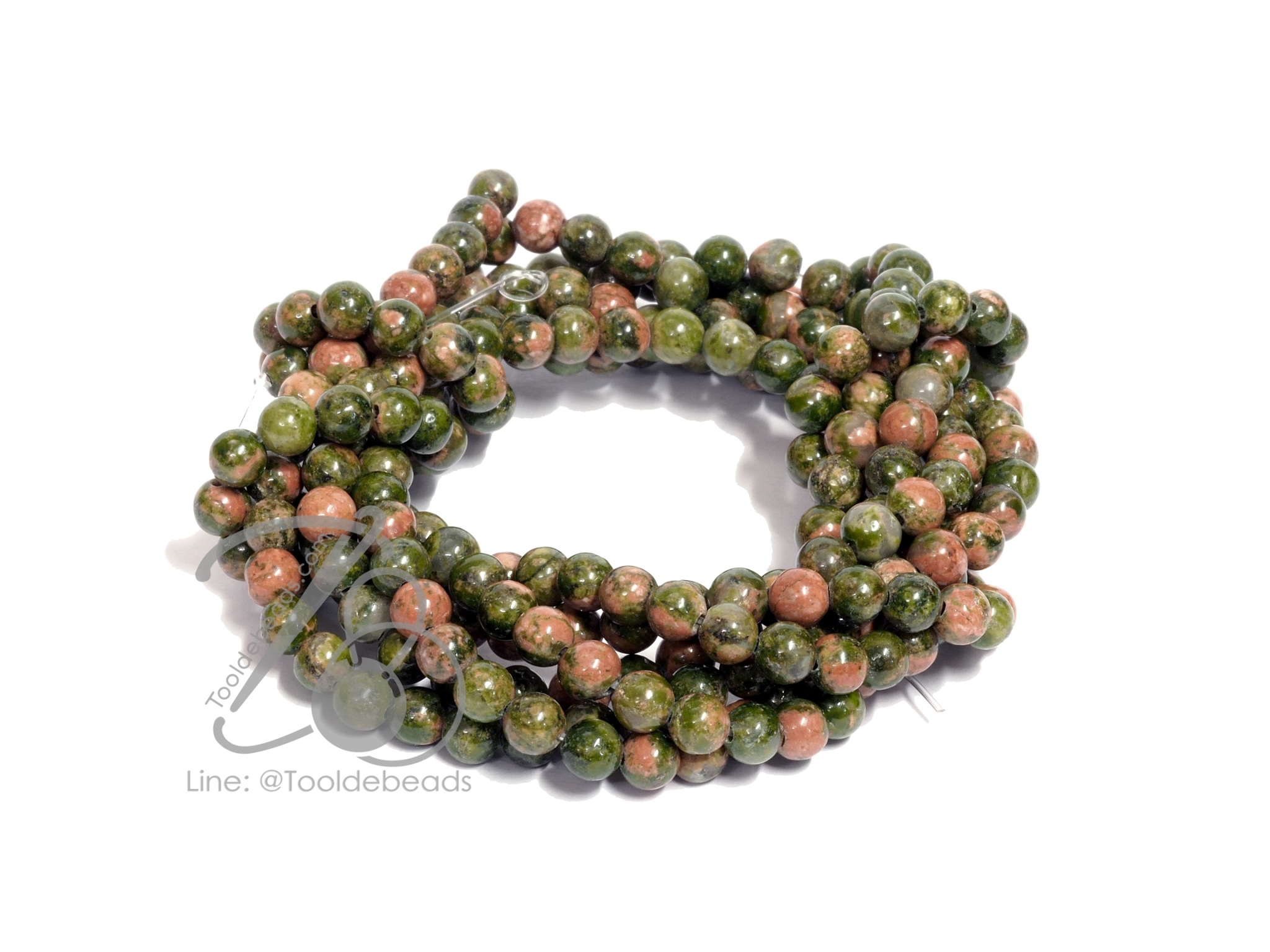 หิน Unakite 4มม. (84 เม็ด) SKU-09306