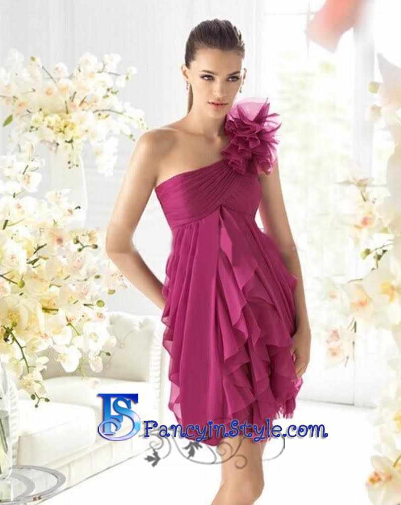 Short Dress ชุดราตรีสั้นสีชมพูบานเย็น/ชุดเดรสสั้น/ชุดออกงาน/ชุดไปงานแต่ง