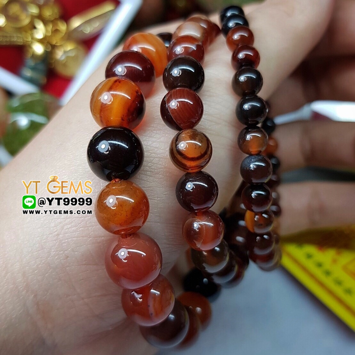 สร้อยข้อมือไฟร์อาเกต หินไฟร์อาเกตแท้ ขนาดหิน 8 mm YTG-8844 YTGEMS