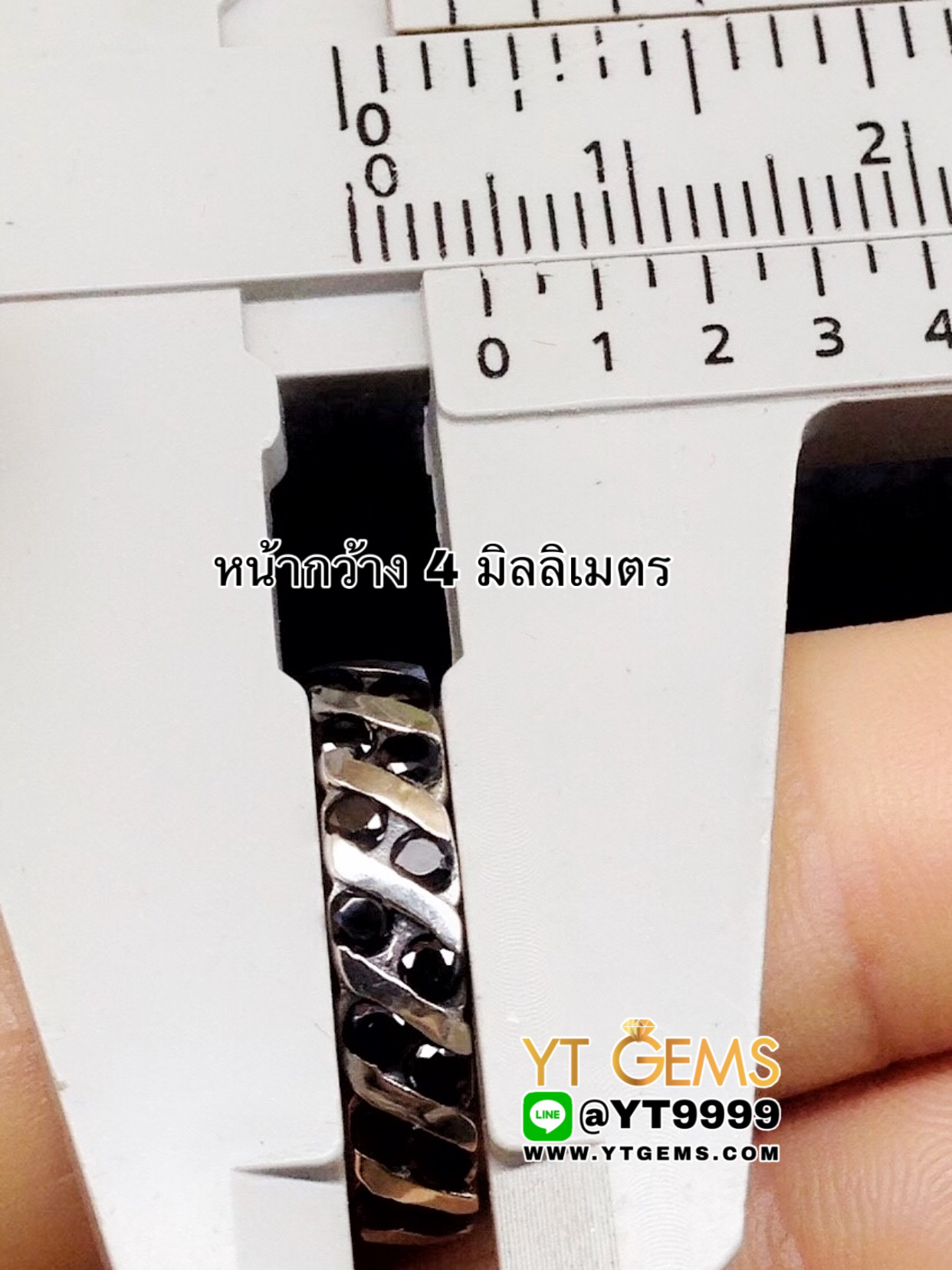 แหวนนิล แหวนแถว แหวนเงินแท้ 92.5% ประดับ พลอยนิล (cz) YTG-10070 YTGEMS
