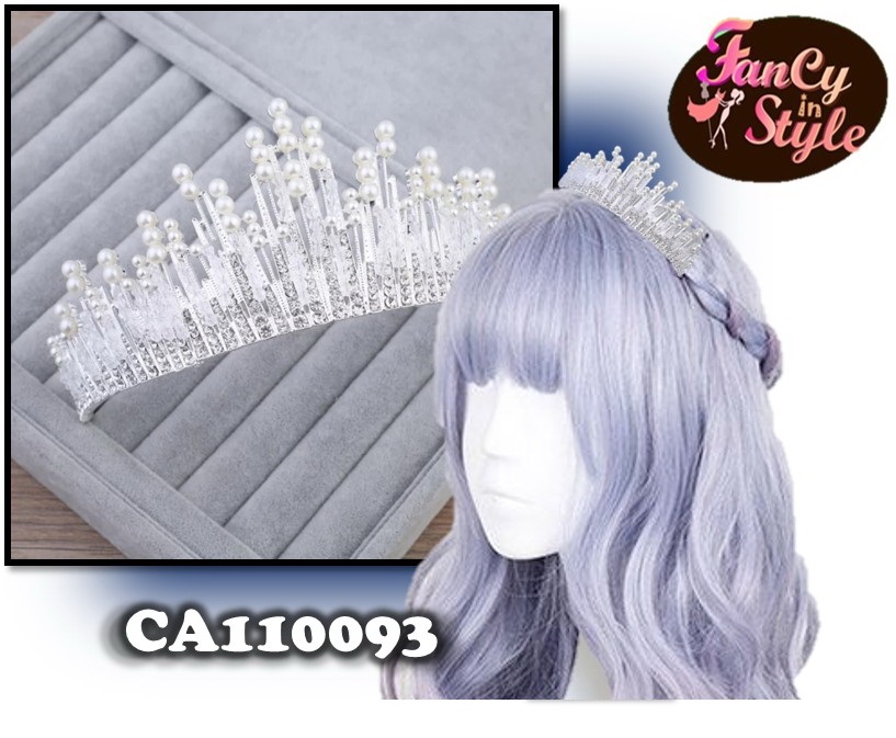 COSTUME ACCESSORIES/Headpiece/Crown/มงกุฎตกแต่งคริสตัลเพชร มุก และลูกปัดแวววาว
