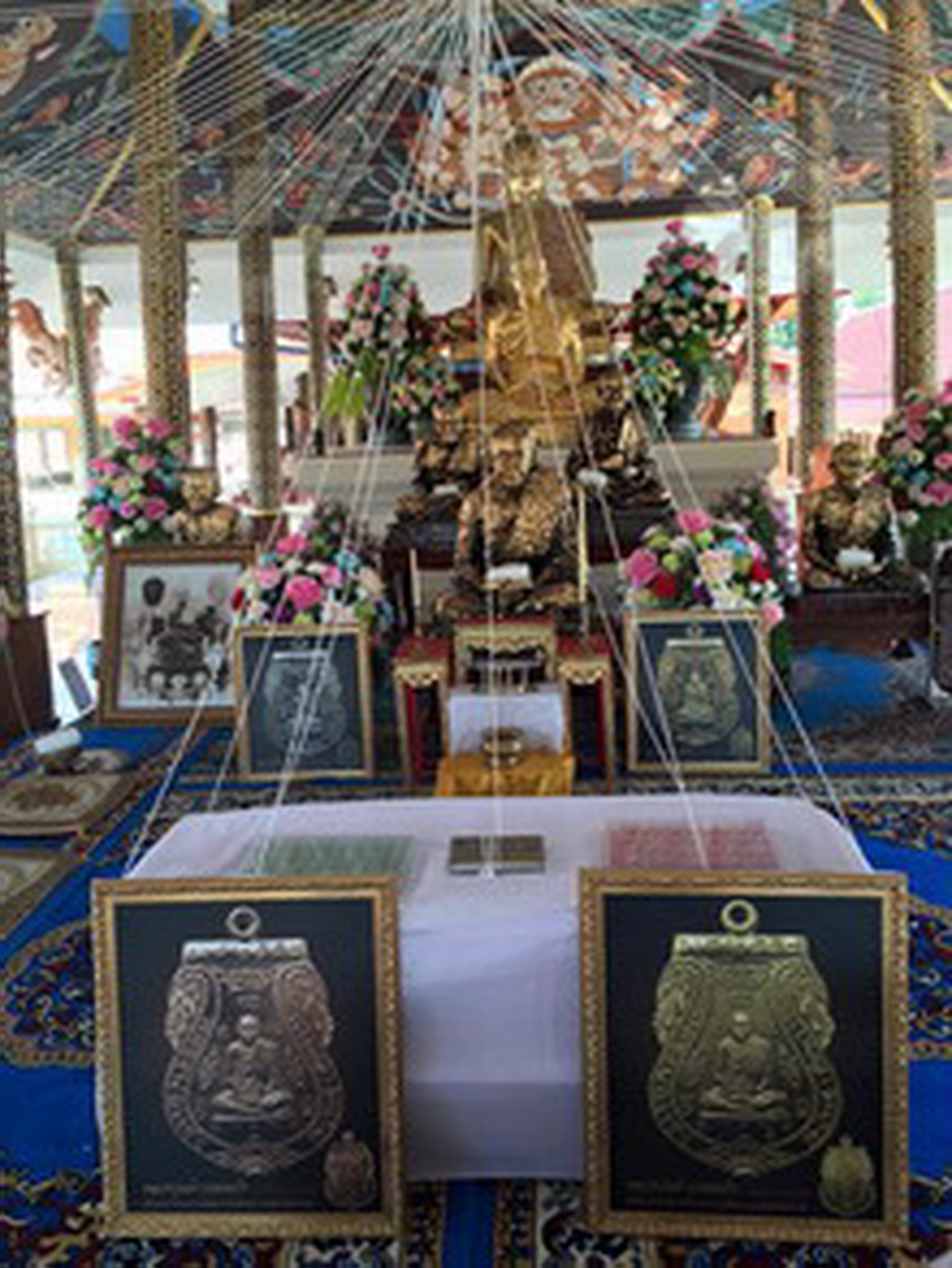 เหรียญหลวงพ่อแจ้งวัดประดู่พระอารามหลวงอัมพวาจ.สมุทรสงครามที่ระลึกปฏิสังขรณ์พระอุโบสถปี2558เนื้อทองแดง