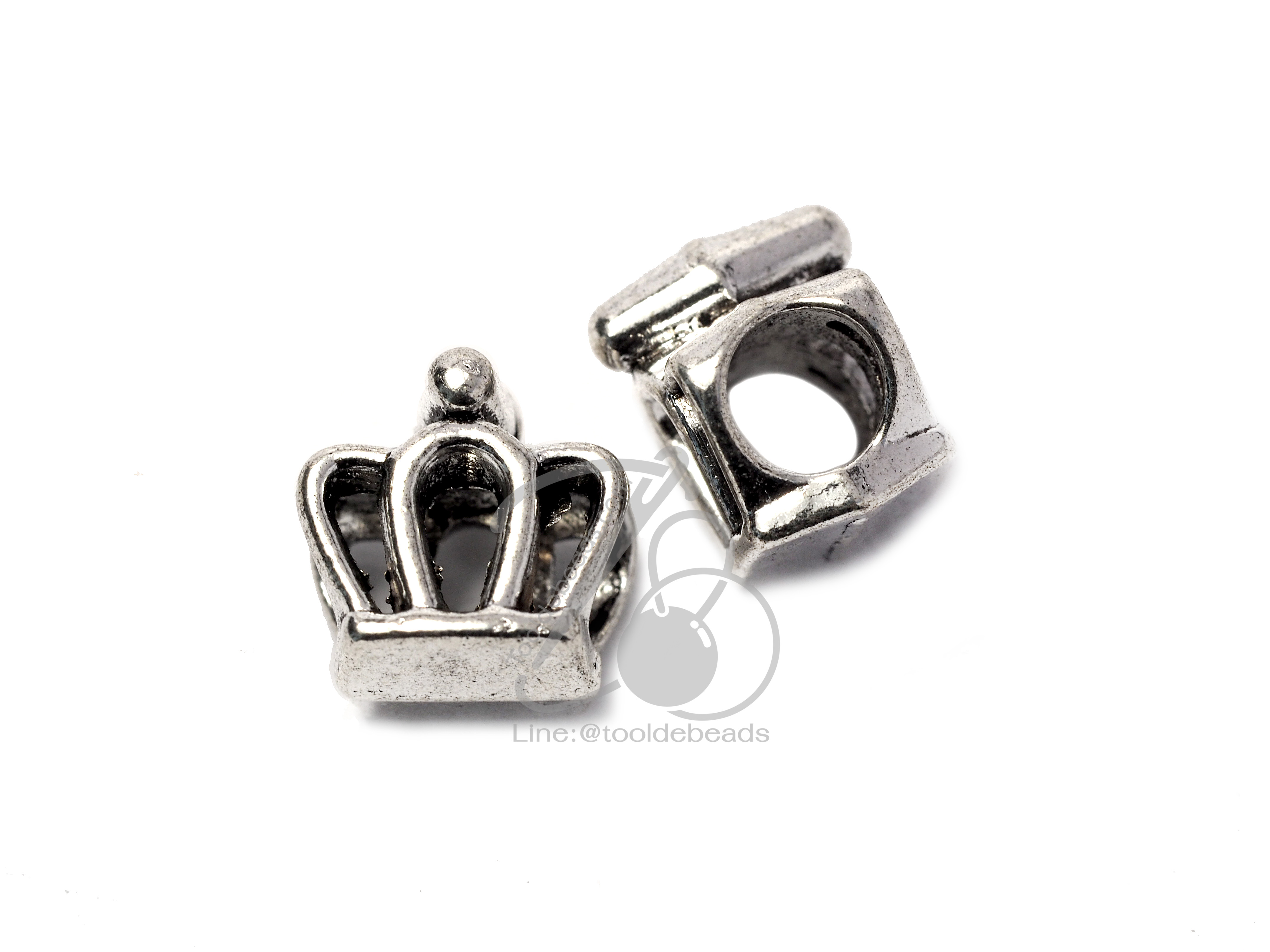 ลูกปัดโรเดียม 17 10มม. ลายมงกุฎ (1 ชิ้น) SKU-03421