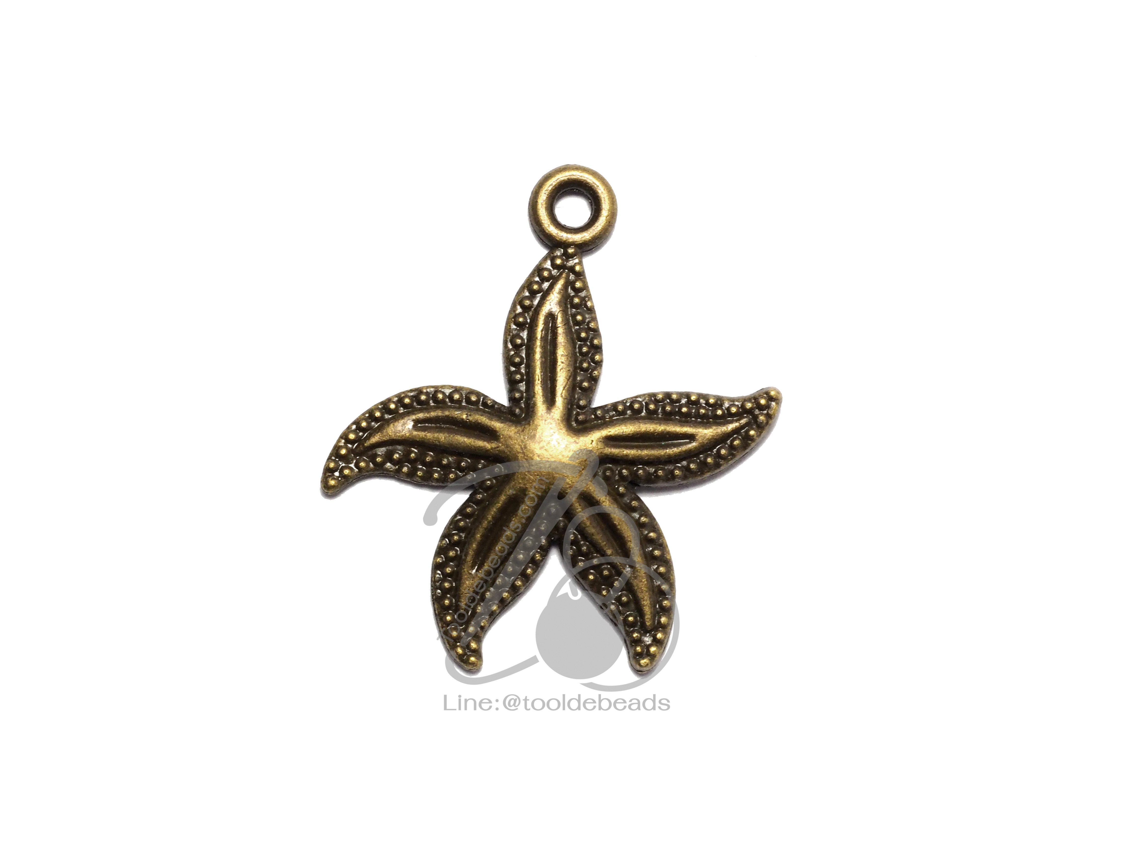จี้เหล็ก 68 21*23มม. ลายปลาดาว สีสนิม (1 ชิ้น) SKU-00911