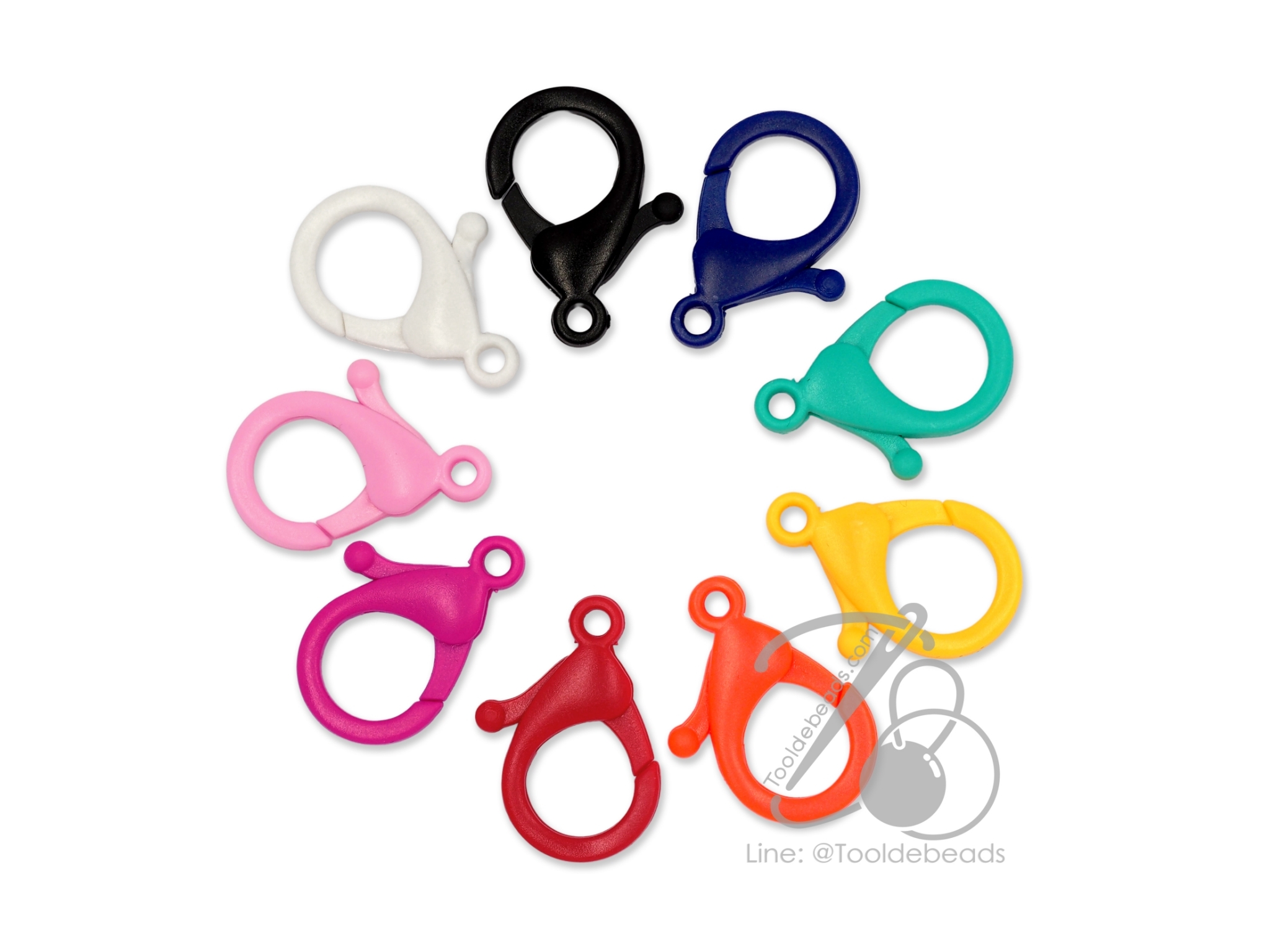 ตะขอก้ามปูพลาสติก 18*30มม. (10 ชิ้น) SKU-09354
